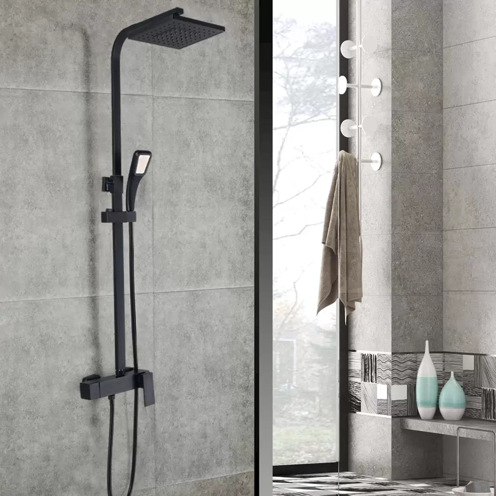 Duschsystem mit Thermostat, Duschset Duscharmatur Regendusche Dusche Duschsystem Duschsäule
