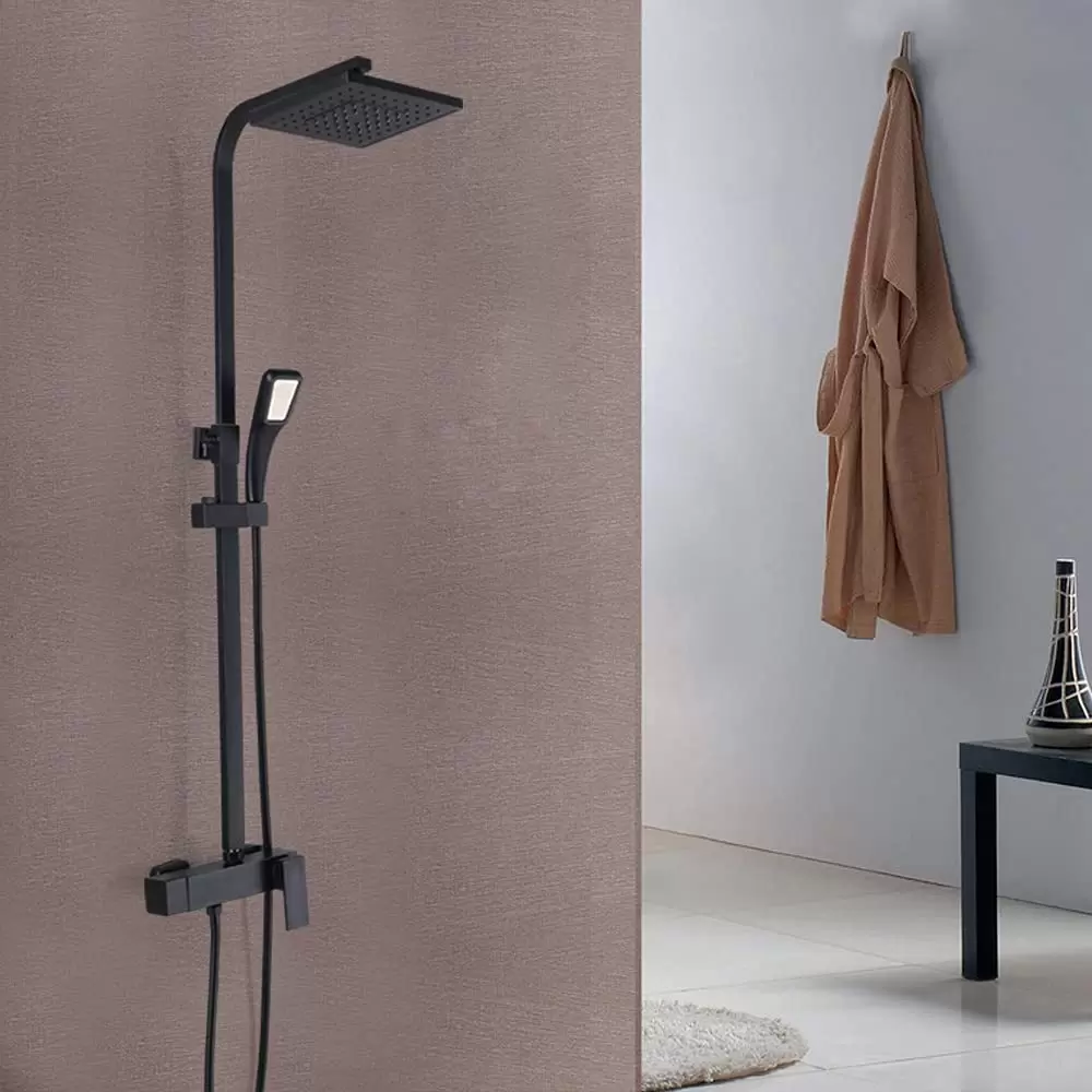 Duschsystem mit Thermostat, Duschset Duscharmatur Regendusche Dusche Duschsystem Duschsäule