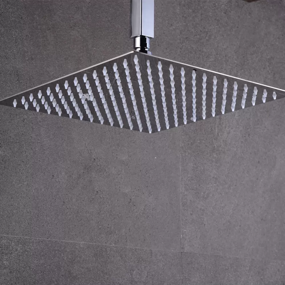 30 * 30cm Quadratisch Duschset mit LED Regen Kopfbrause und Handbrause