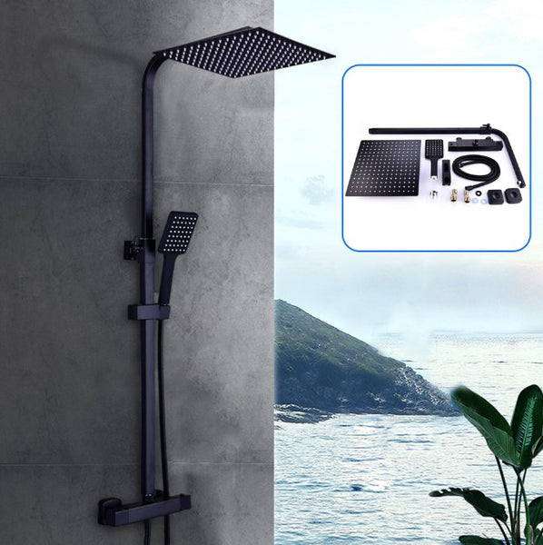 Duschsystem mit Thermostat Thermostat Duscharmatur Regendusche Duschset Handbrause Doppelkopf