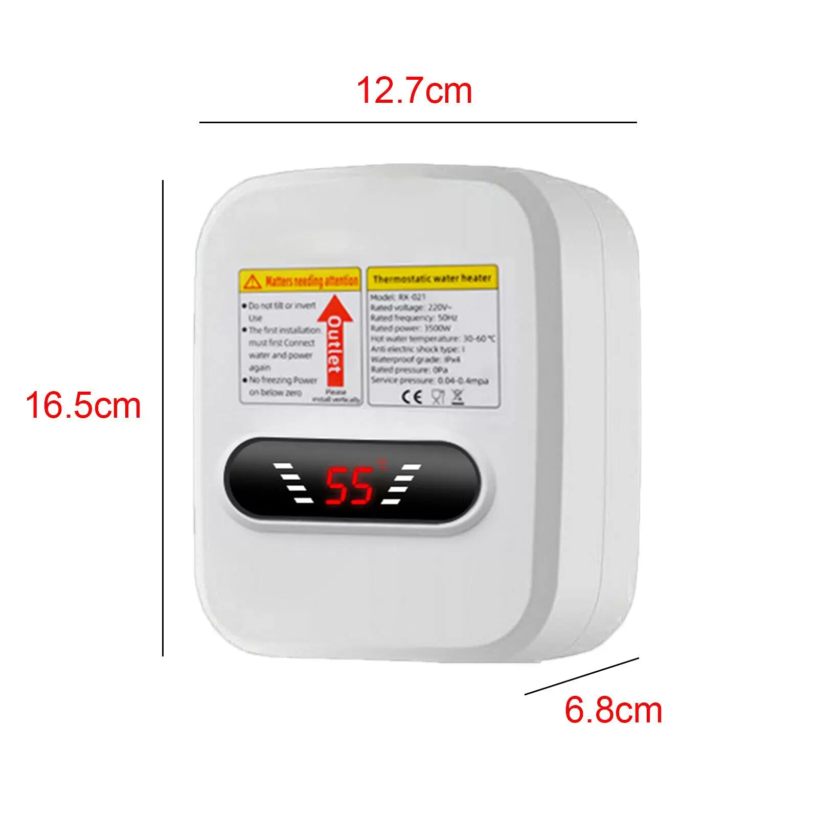 Elektronischer Durchlauferhitzer 3500W Hängender Typ Mini Instant Durchlauferhitzer