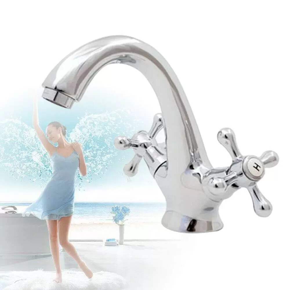 Badarmatur Wasserhahn Retro Waschbecken Einhebel Mischbatterie Waschtisch Faucet Zweigriff
