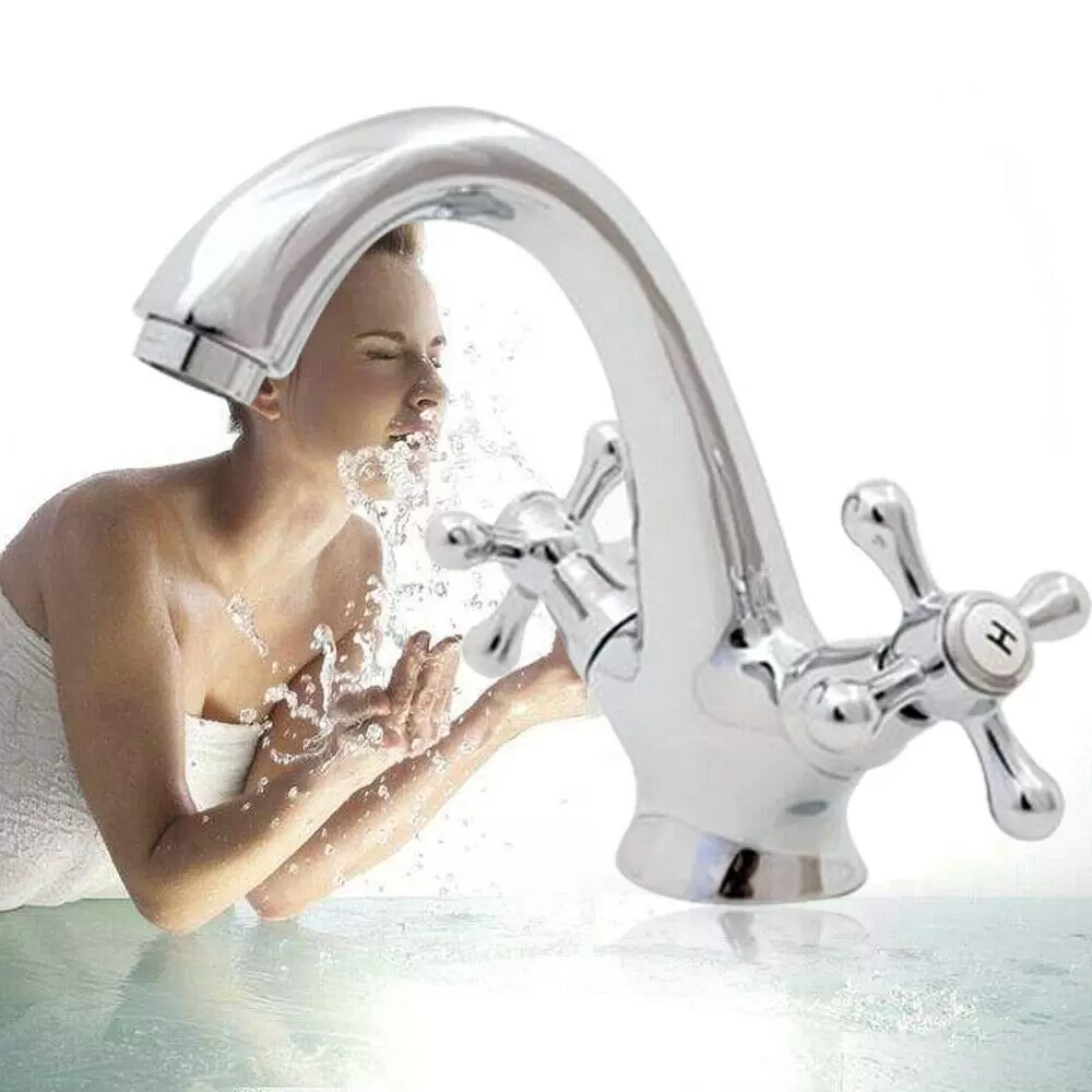 Badarmatur Wasserhahn Retro Waschbecken Einhebel Mischbatterie Waschtisch Faucet Zweigriff