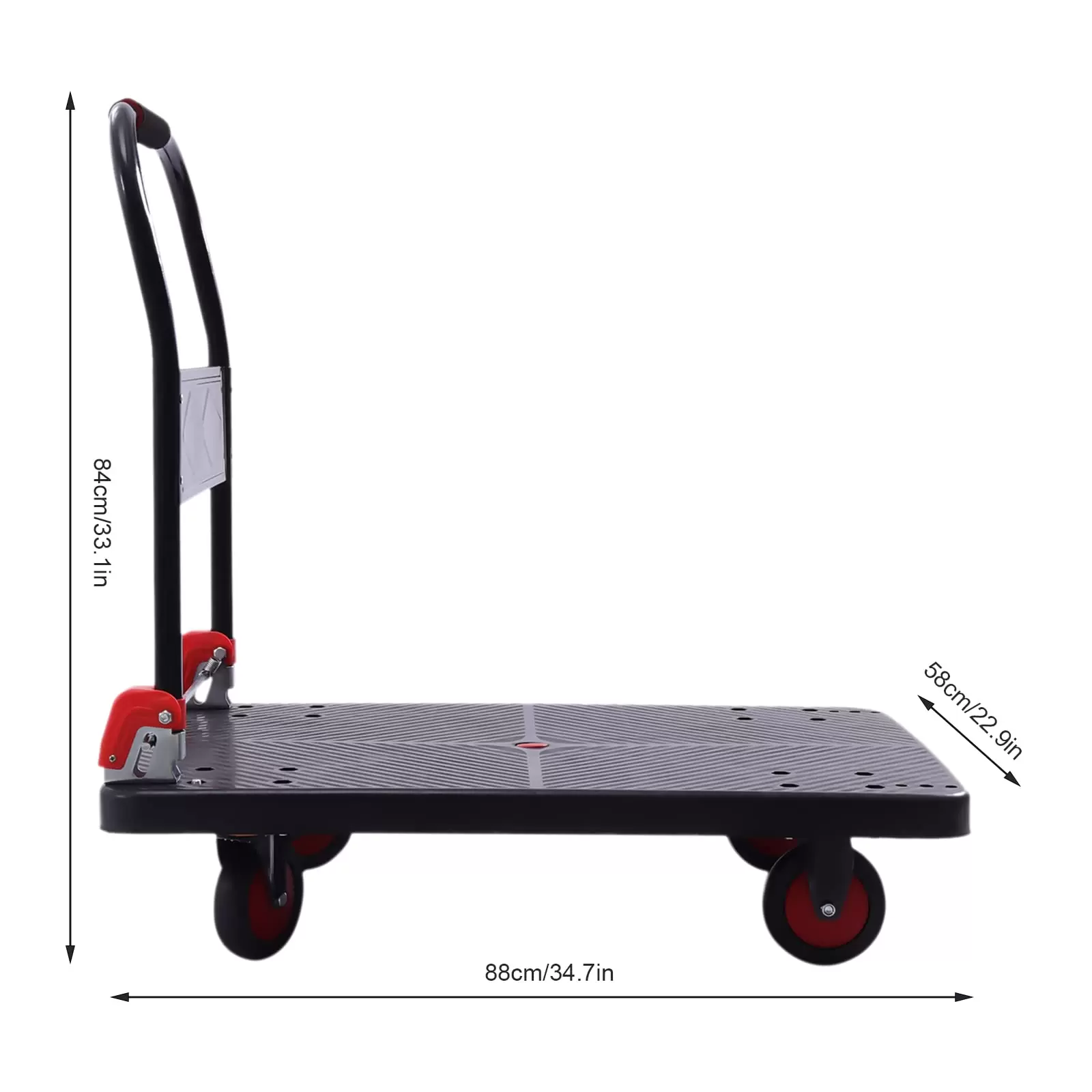 Plattformwagen Transportwagen Klappbar 400 kg Tragkraft Transporthilfe mit Lenkrollen Geräuscharmer Wagen