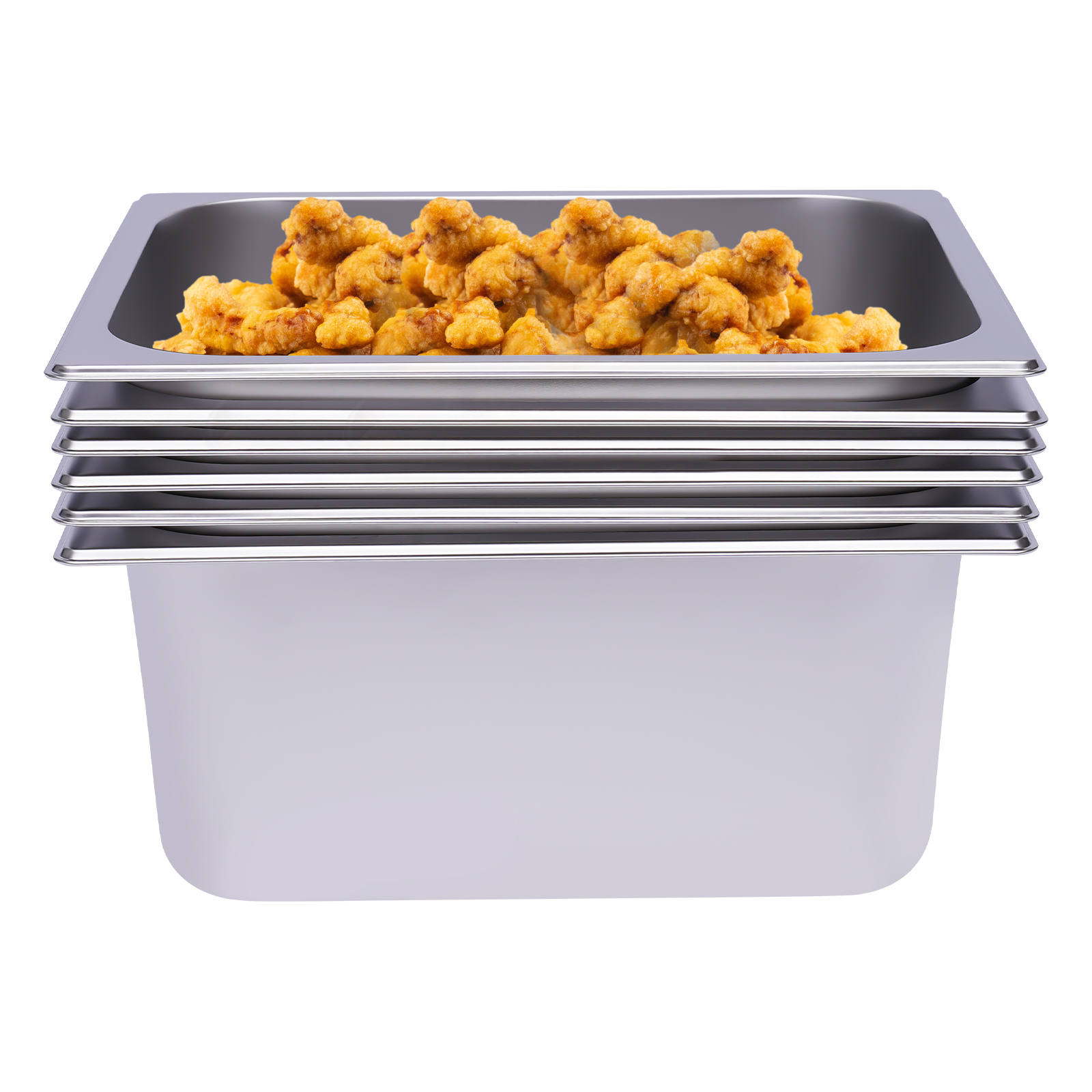 Dampftischpfannen, 6er-Pack, 6 Zoll tiefe Dampftischpfannen für Restaurants, kommerzielle Hotelpfanne, aus 201 Gauge Edelstahl, 201 Edelstahl Dampftischpfannen, 6er-Pack, 6 Zoll tiefe Dampftischpfannen für Restaurants, kommerzielle Hotelpfanne, aus 201 Gauge Edelstahl, 201 Edelstahl