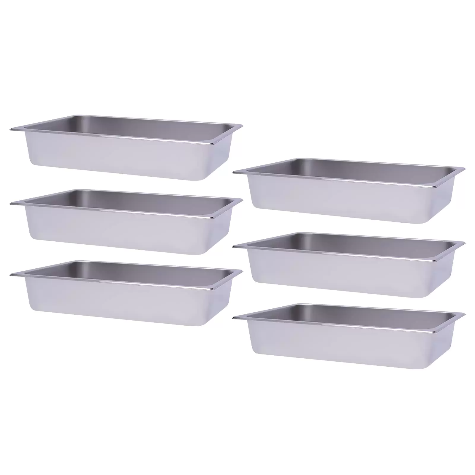 Edelstahl Behälter Gastronormbehälter Stapelbar 6 Stück Tiefe 60mm Dampftischpfannen 1/1 Hotel Food Chafing Dish