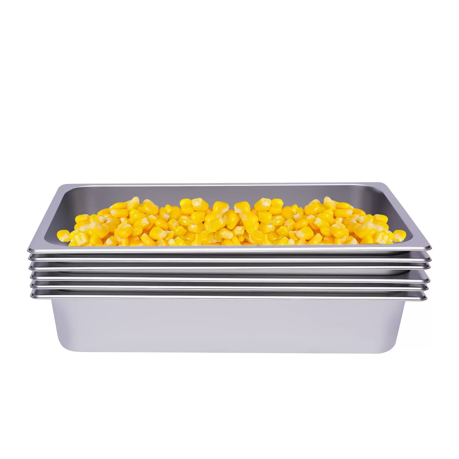 Edelstahl Behälter Gastronormbehälter Stapelbar 6 Stück Tiefe 60mm Dampftischpfannen 1/1 Hotel Food Chafing Dish