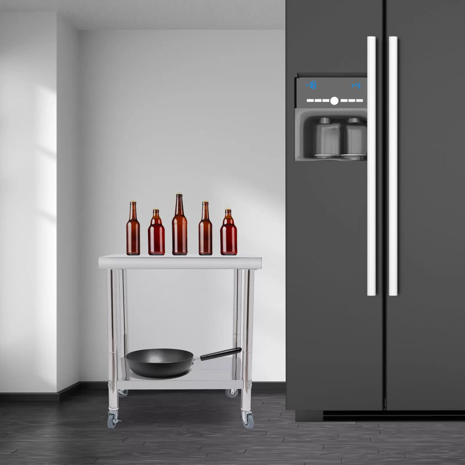 Arbeitstisch Edelstahl Catering Arbeitstisch Lebensmittelzubereitung Tisch kommerzielle Arbeitstisch für Küche Bar Restaurant