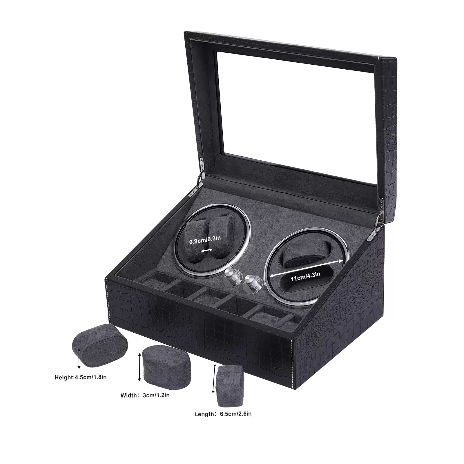 4+6 Uhr Box Automatische Uhrenbeweger aus PU für Uhrenshop Sammler Geschenk Schaukasten 4+6 Uhr Box Automatische Uhrenbeweger aus PU für Uhrenshop Sammler Geschenk Schaukasten