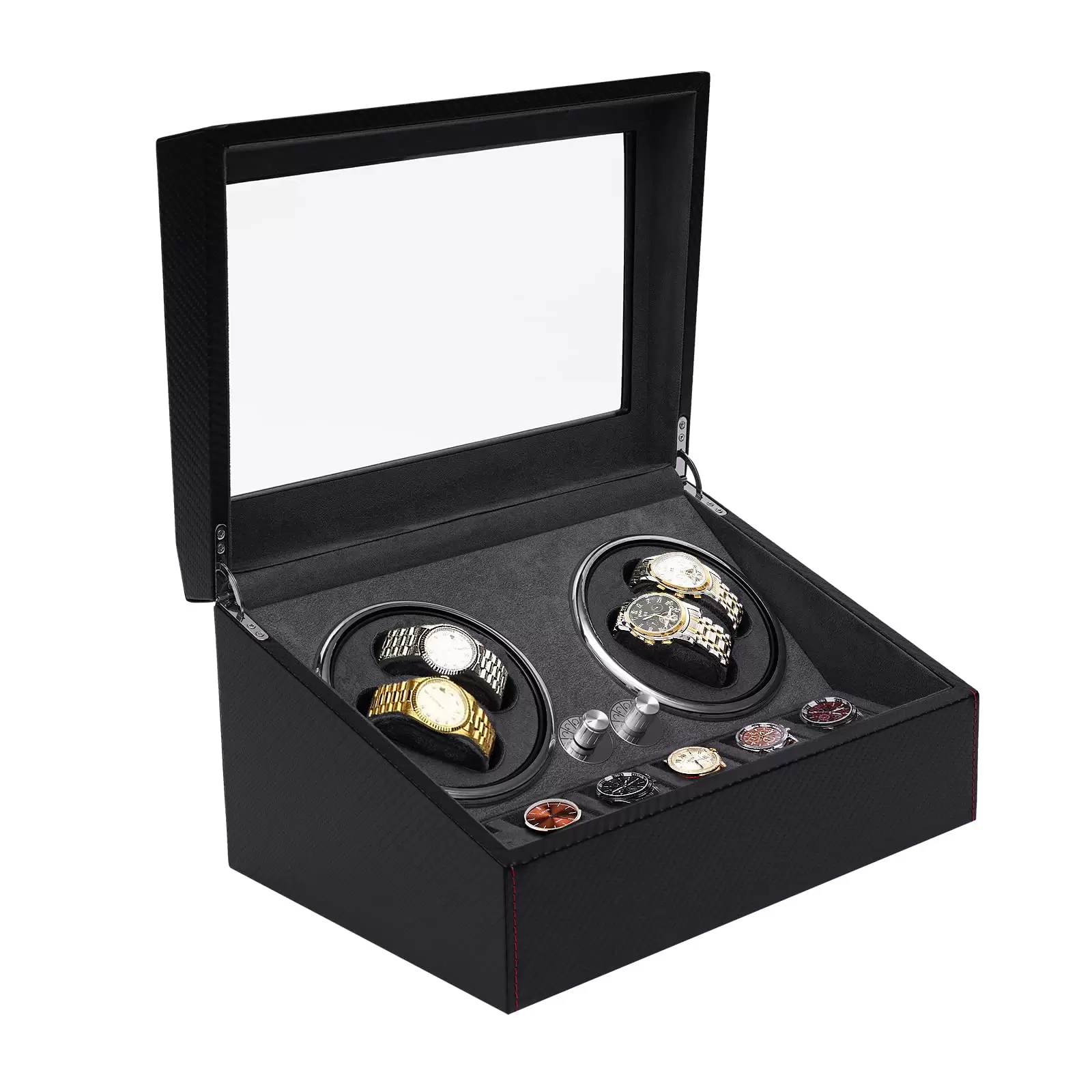 4+6 Automatik Uhrenbeweger Uhrenspeichern Leisem Motor PU Uhrengehäuse für Schaukasten 4+6 Automatik Uhrenbeweger Uhrenspeichern Leisem Motor PU Uhrengehäuse für Schaukasten