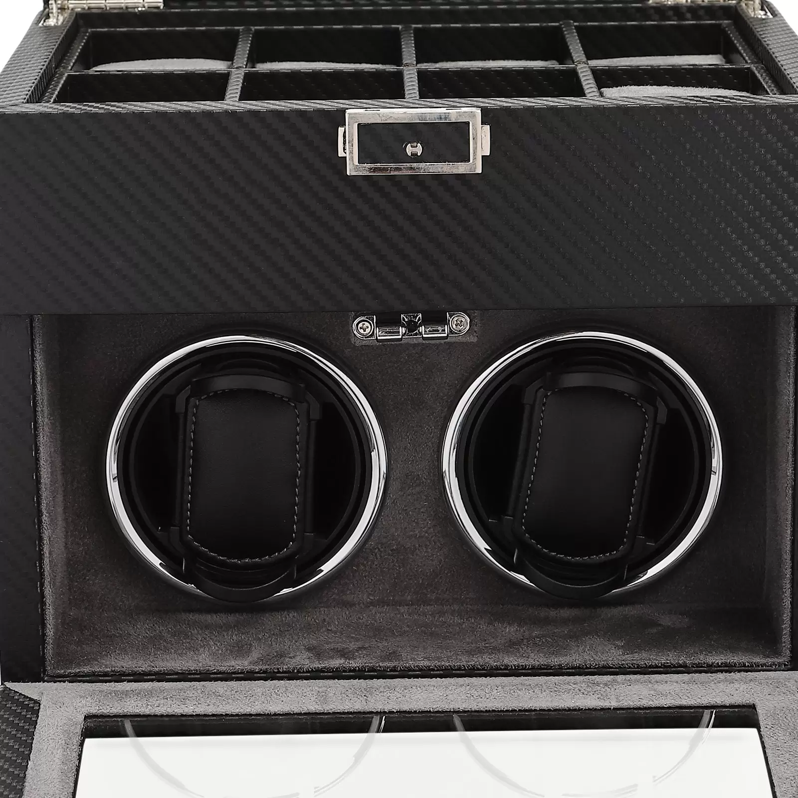 Automatische Uhrenbeweger Box 2+8 Uhren PU Leder Watch-Winder mit Leisen Motoren, LED Beleuchtung
