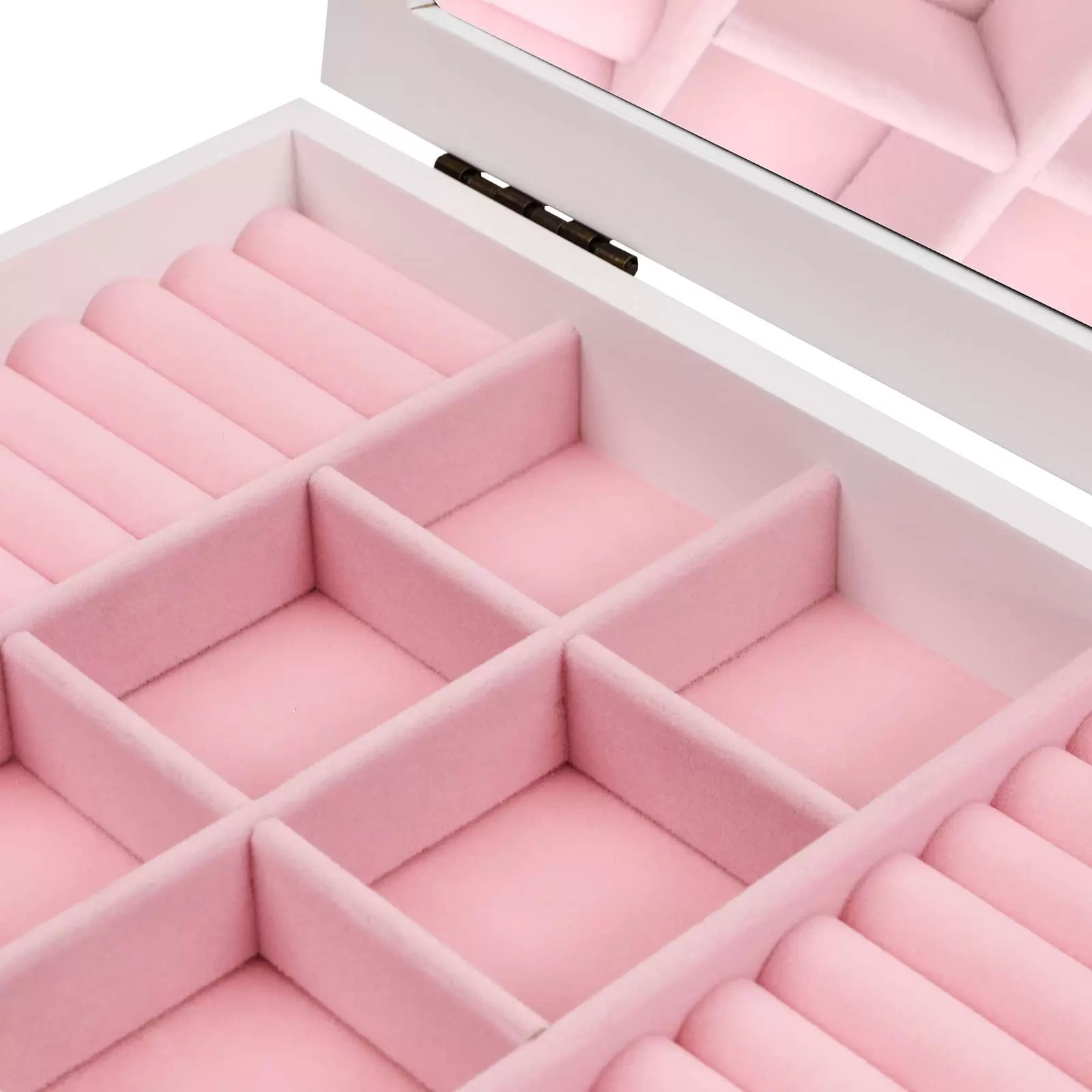 Schmuckkästchen mit 7 Ebenen, Schmuckaufbewahrung mit Schubladen und Spiegel, Halskette Spiegel Samt Aufbewahrungsbox Schmuckkästchen mit 7 Ebenen, Schmuckaufbewahrung mit Schubladen und Spiegel, Halskette Spiegel Samt Aufbewahrungsbox