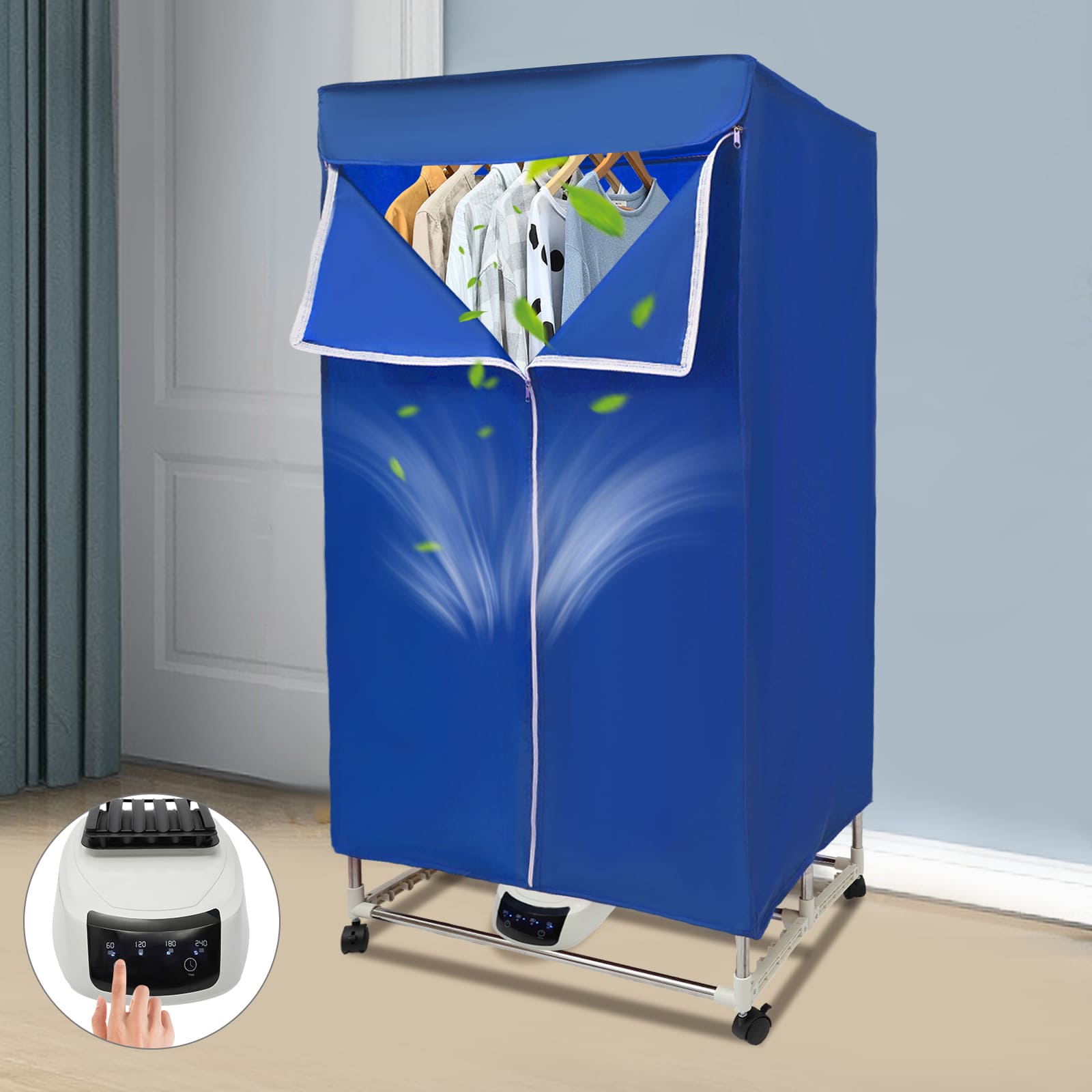 Waschtrockner, tragbarer Mini-Trockner für Wohnungen, Touch-Steuerung, Ein-/Aus-Funktion und Timer (blau) Waschtrockner, tragbarer Mini-Trockner für Wohnungen, Touch-Steuerung, Ein-/Aus-Funktion und Timer (blau)