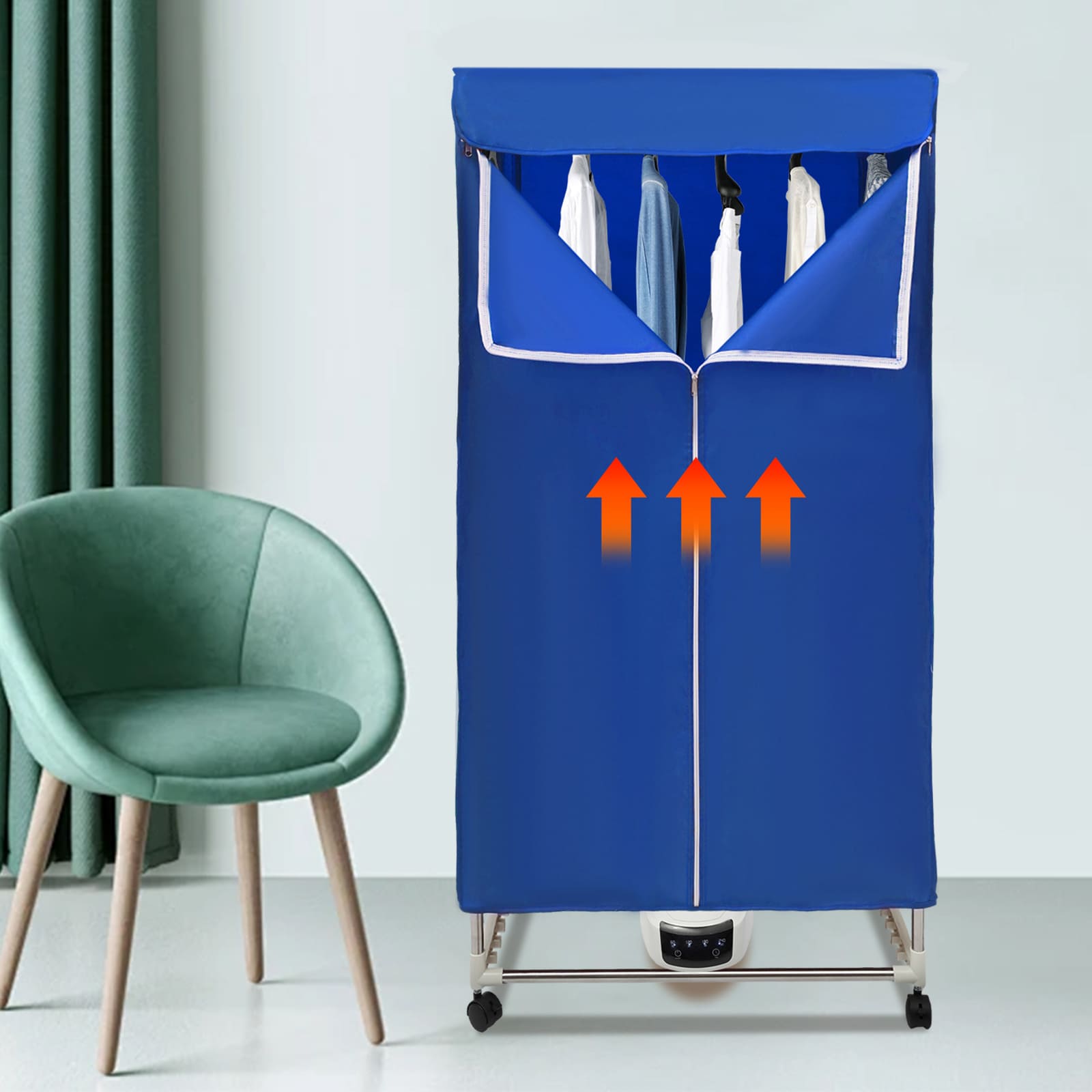 Waschtrockner, tragbarer Mini-Trockner für Wohnungen, Touch-Steuerung, Ein-/Aus-Funktion und Timer (blau)