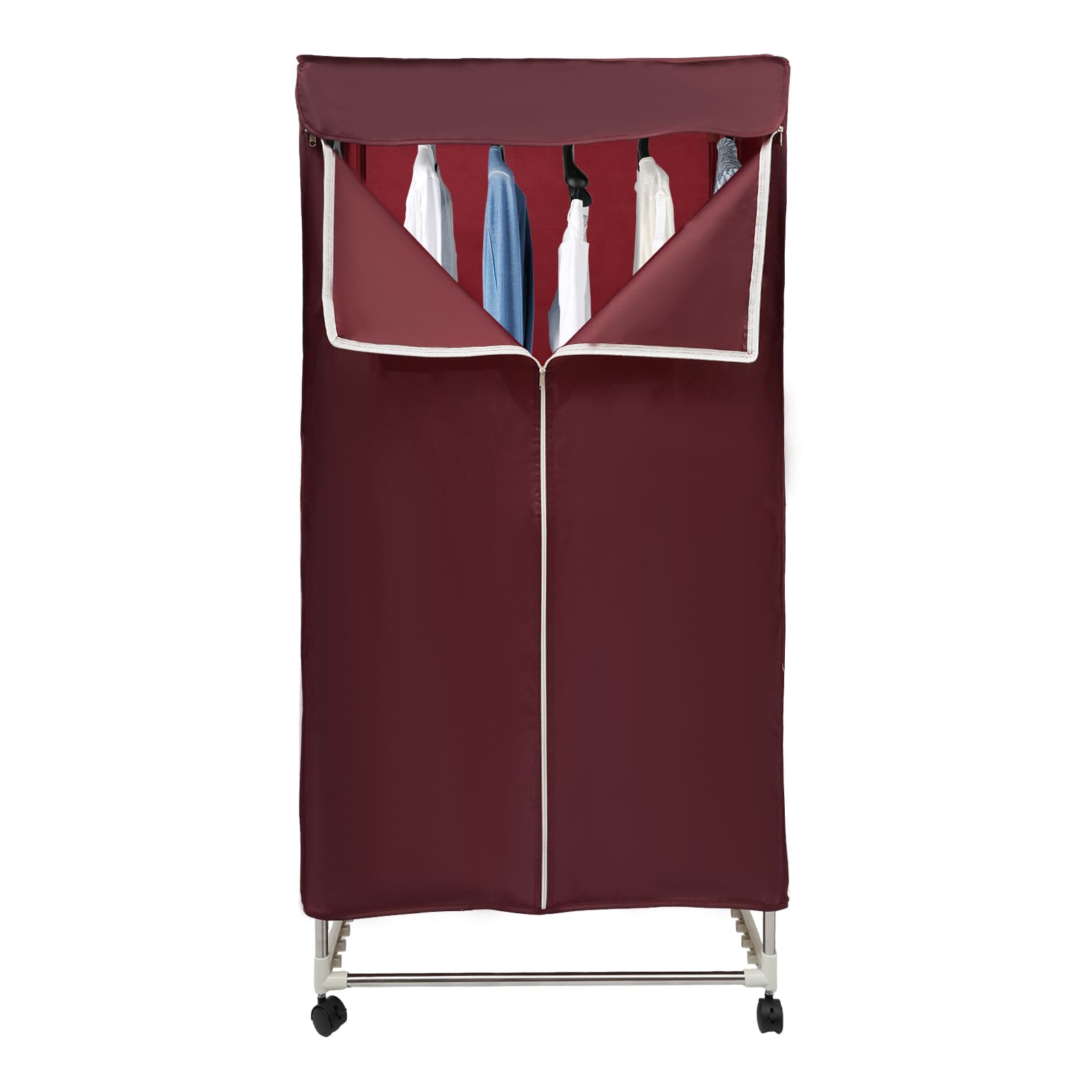 Waschtrockner, tragbarer Mini-Trockner für Wohnungen, Touch-Steuerung, Ein-/Aus-Funktion und Timer (Weinrot)