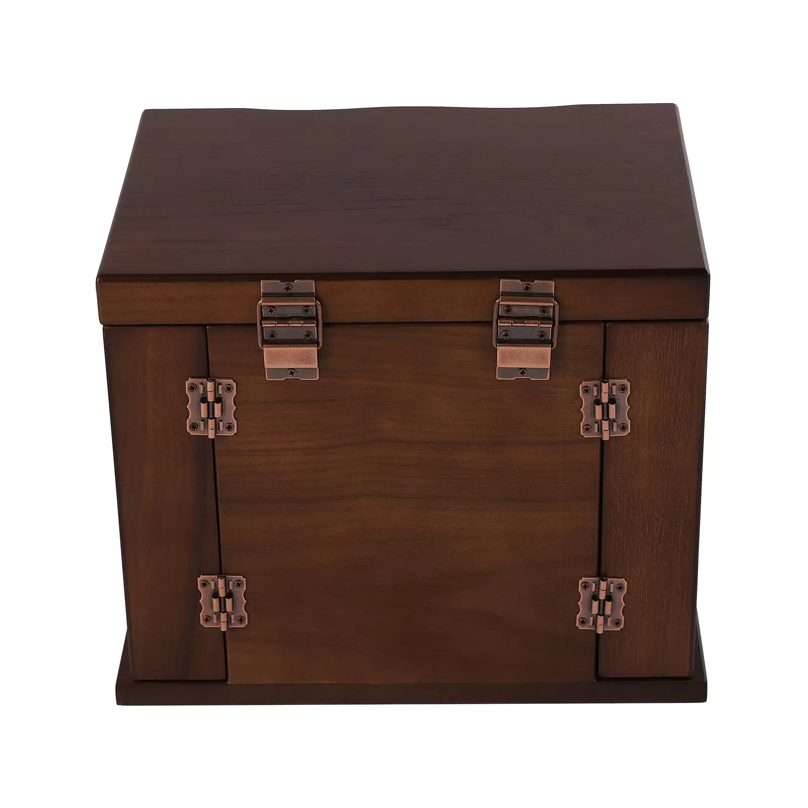 Holz Groß Schmuckkästchen 5 Ebenen Schmuckkoffer mit 5 Schubladen, 2 Ausklappbare Schränke und Spiegel Holz Groß Schmuckkästchen 5 Ebenen Schmuckkoffer mit 5 Schubladen, 2 Ausklappbare Schränke und Spiegel
