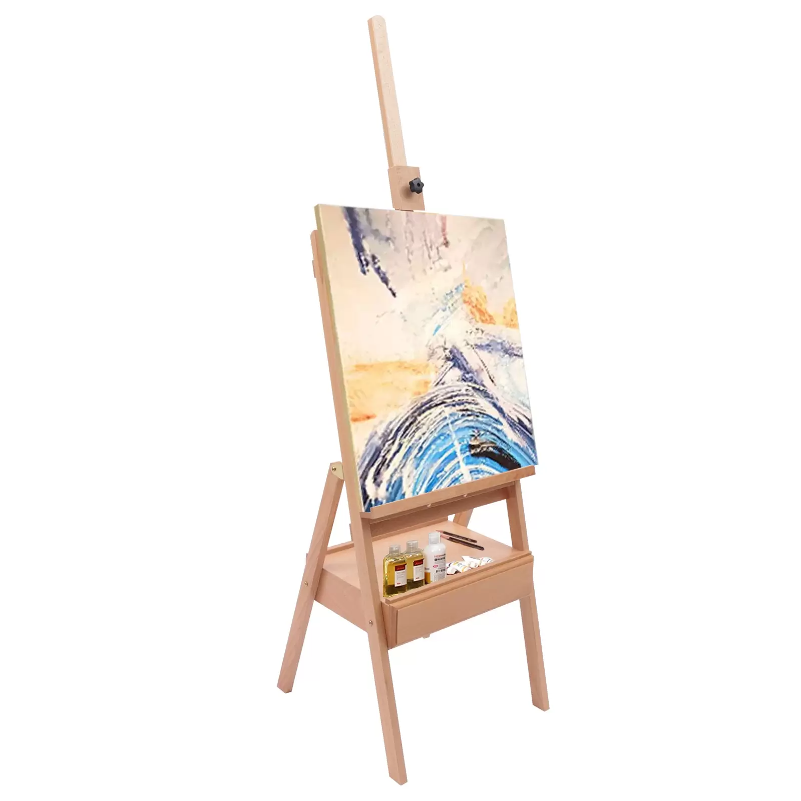 Mont Marte Signature Bodenstaffelei, Buchenholz, 45 x 45 x 154–198 cm (L x B x H), für den Einsatz im Innenbereich, z. B. zu Hause