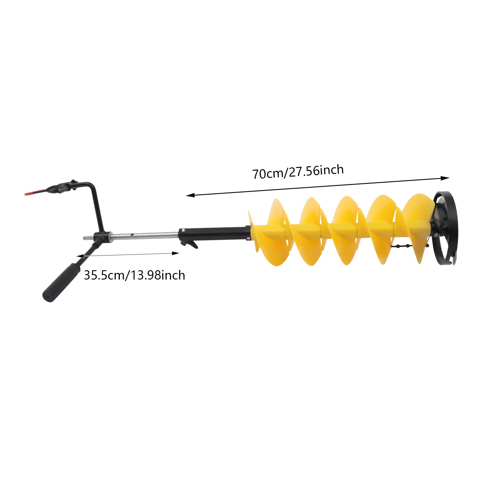 Draadloze nylon ijsboor met een diameter van 20 cm, inclusief ijsschep, chipper, universele booradapter, ijsvishengelhouder en 1 set messen