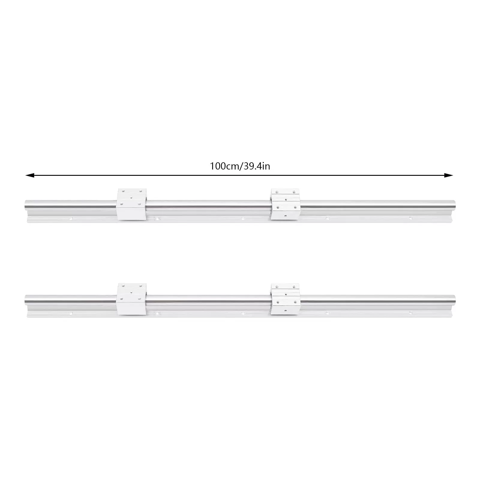 Linearführungen 2 Stück Linearschiene mit 4 Stück SBR25 Lagerblöcken 1000mm Silber