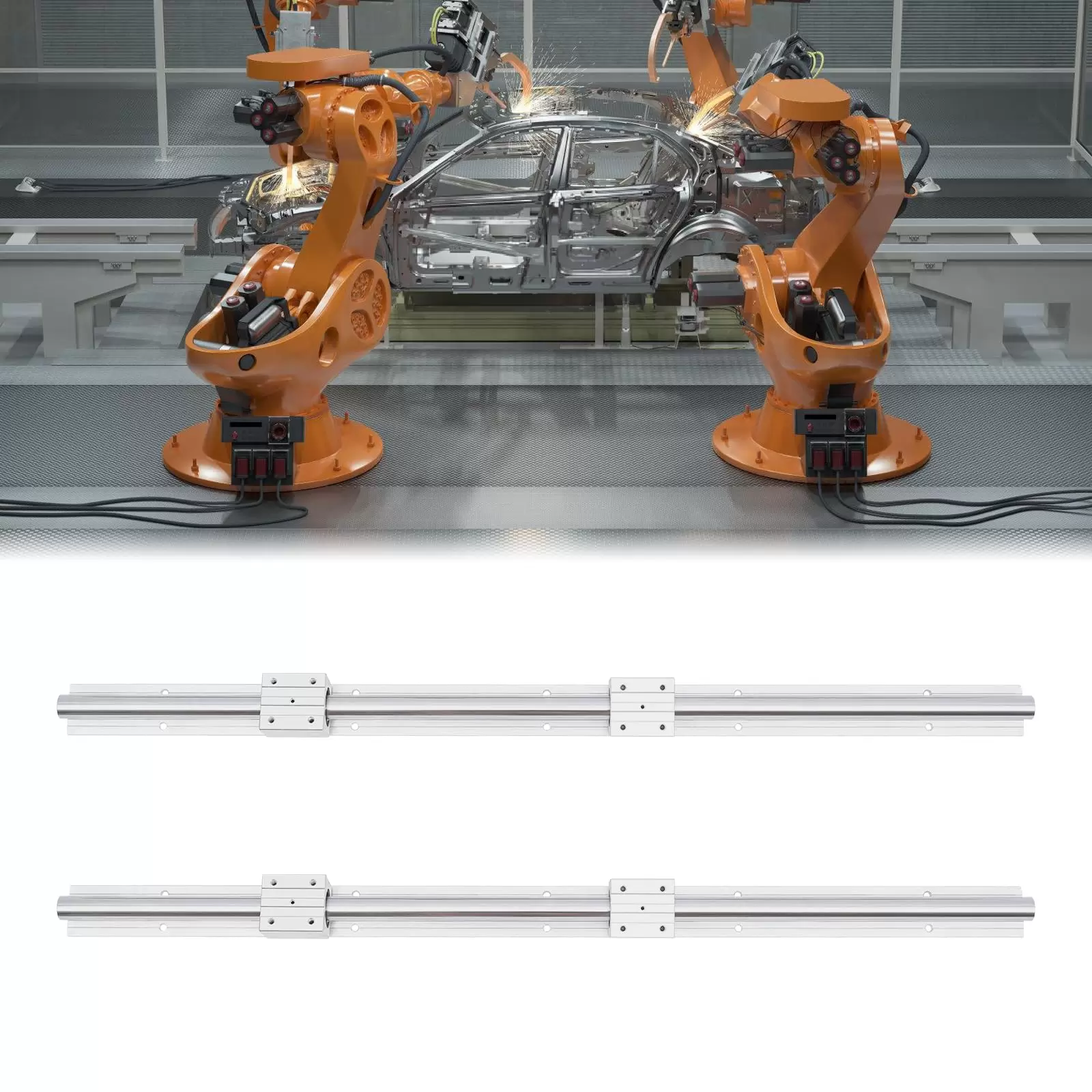Linearführungen 2 Stück Linearschiene mit 4 Stück SBR25 Lagerblöcken 1000mm Silber Linearführungen 2 Stück Linearschiene mit 4 Stück SBR25 Lagerblöcken 1000mm Silber