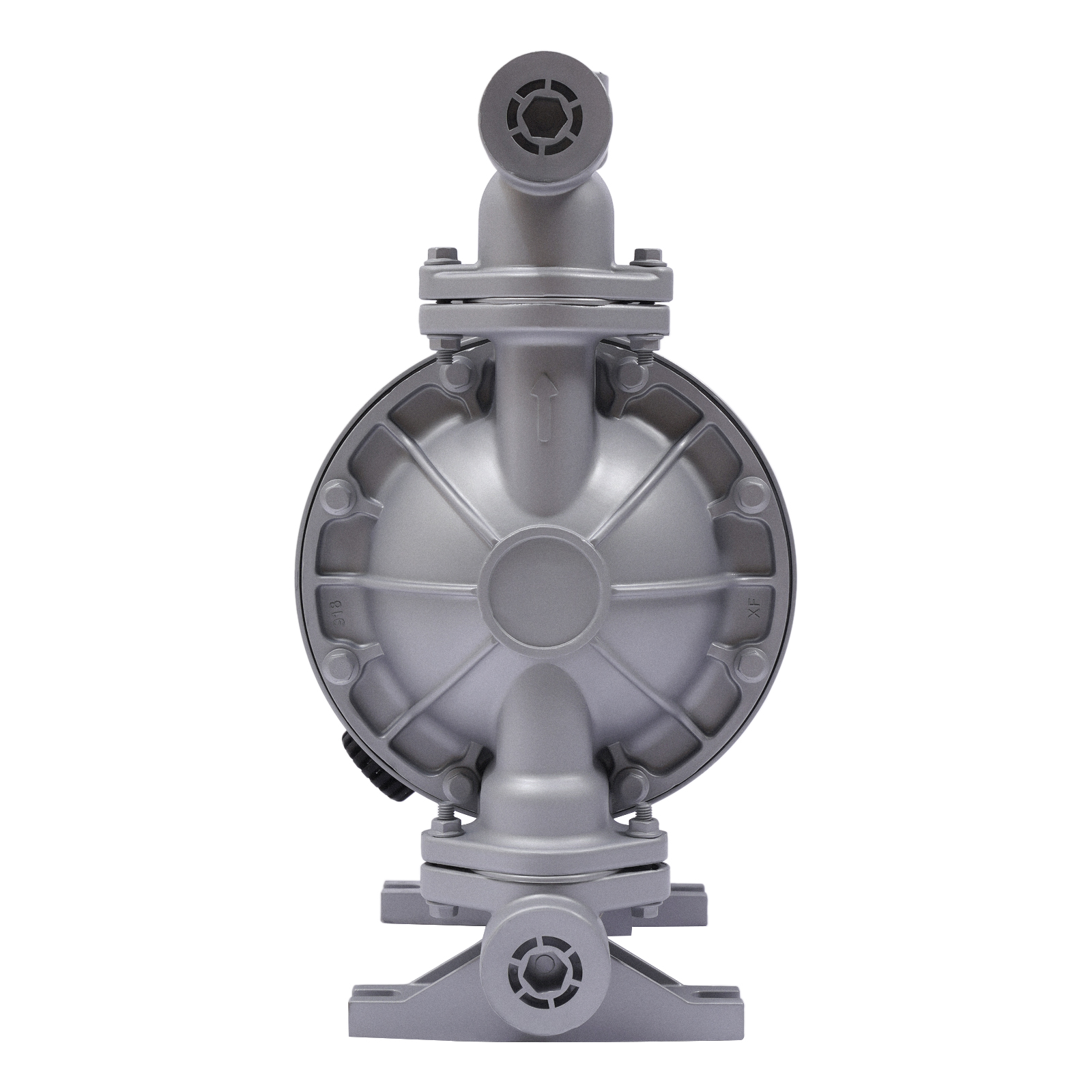 Doppelte luftbetriebene Membranpumpe, Einlass 1/2 Zoll, 4 Auslässe, Aluminiumlegierung, 44 GPM, max. 115 PSI, QBK_40L