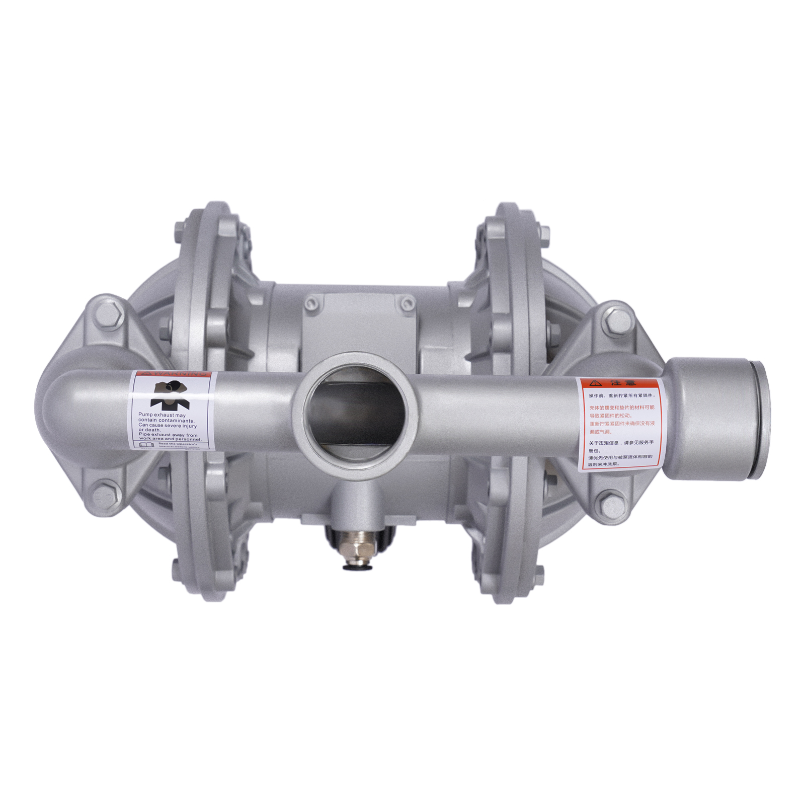 Doppelte luftbetriebene Membranpumpe, Einlass 1/2 Zoll, 4 Auslässe, Aluminiumlegierung, 44 GPM, max. 115 PSI, QBK_40L