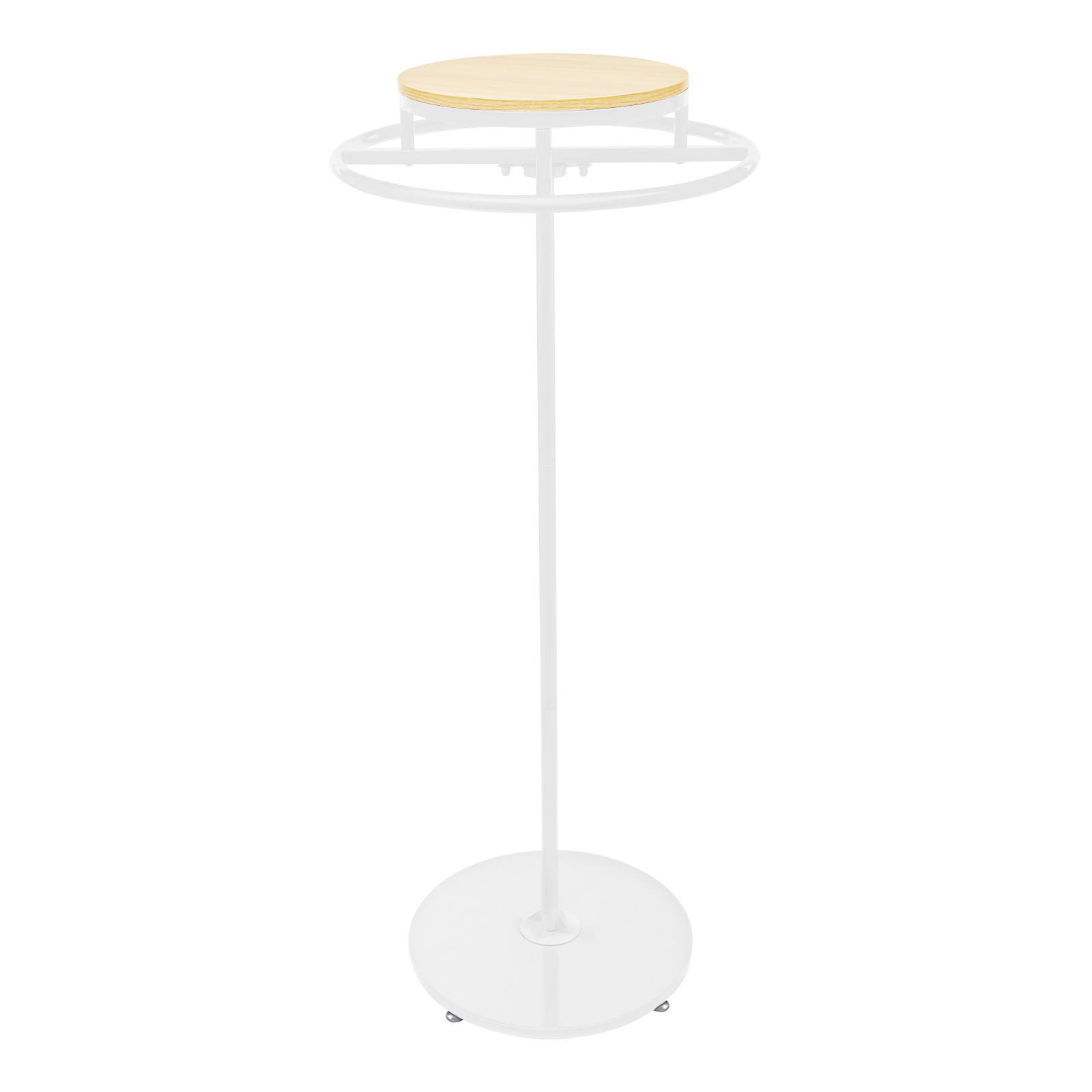 Rond kledingrek, kledingrek, draaibaar kledingrek - paneel in houtkleur en witte behuizing Rond kledingrek, kledingrek, draaibaar kledingrek - paneel in houtkleur en witte behuizing