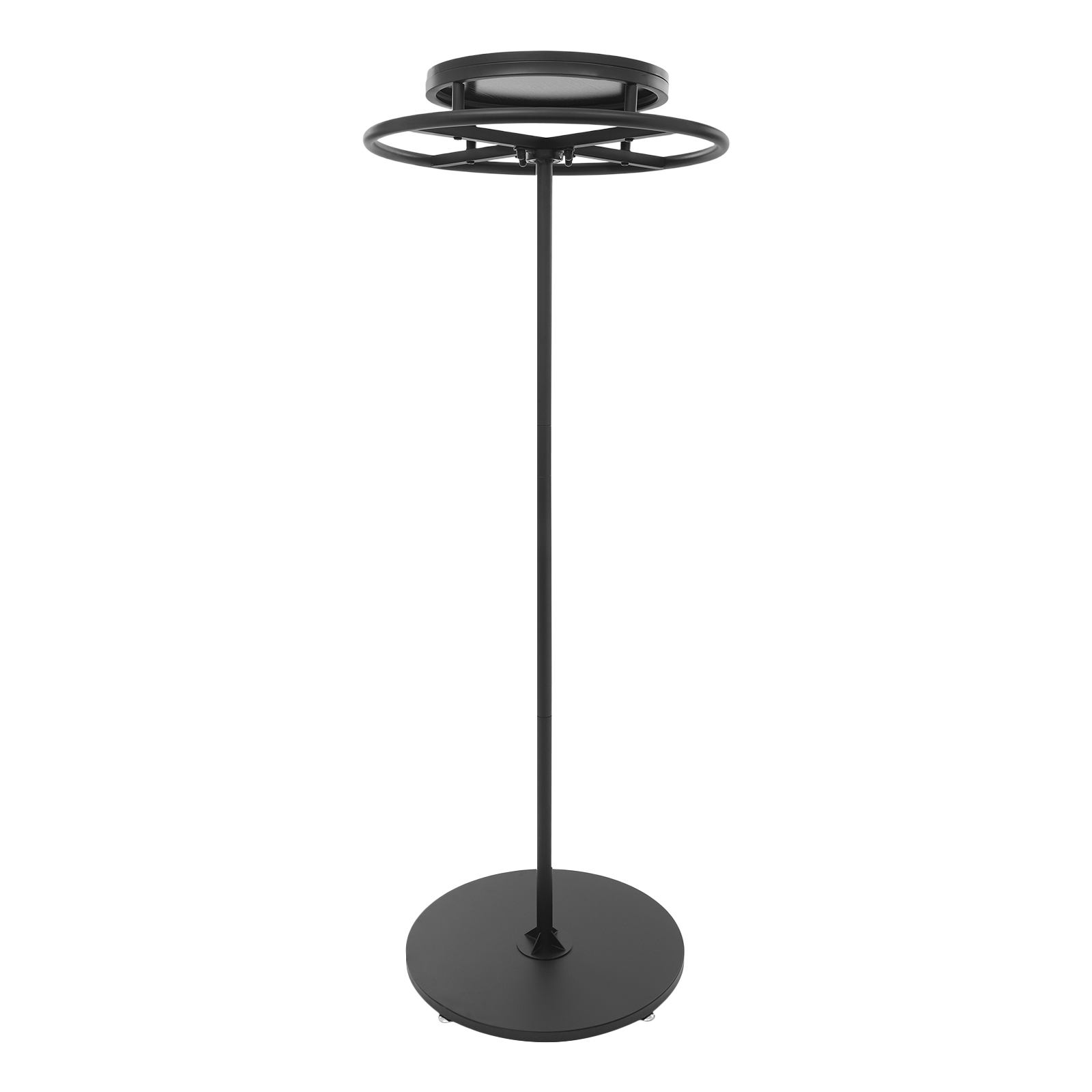 Portant à vêtements rond, présentoir à vêtements, portant à vêtements rotatif - Panneau en bois noir et structure noire