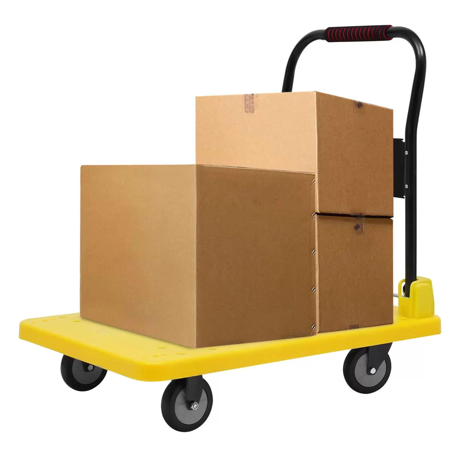 Faltende Plattform Handwagen Dolly, Kein Lärm, Schubwagen-Dolly mit 360-Grad-Drehrädern für einfache Lagerung bis 400kg/881lbs