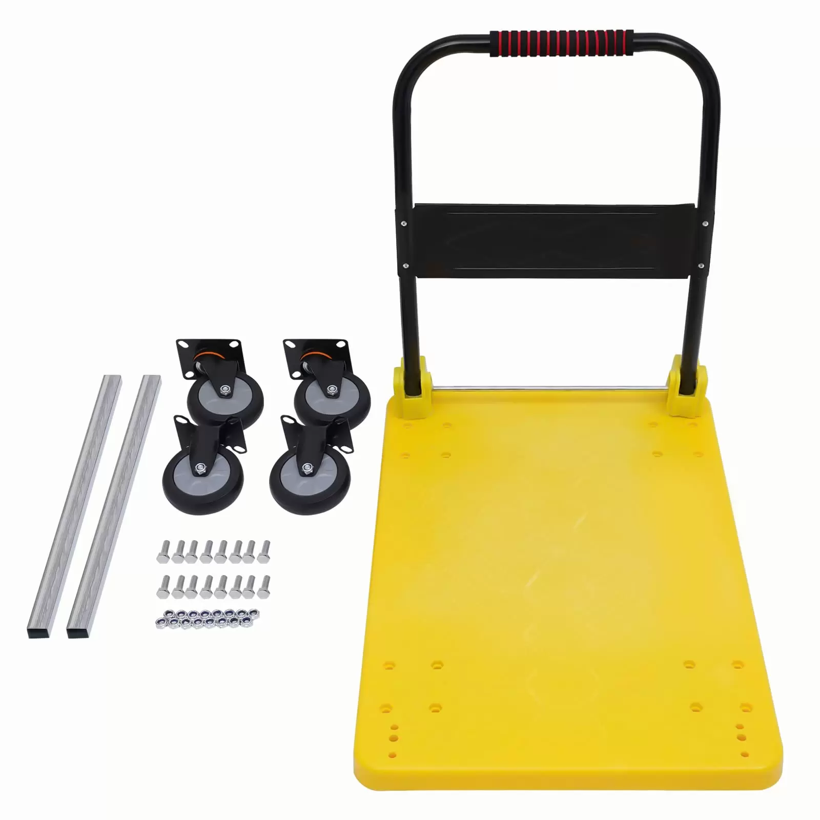 Faltende Plattform Handwagen Dolly, Kein Lärm, Schubwagen-Dolly mit 360-Grad-Drehrädern für einfache Lagerung bis 400kg/881lbs Faltende Plattform Handwagen Dolly, Kein Lärm, Schubwagen-Dolly mit 360-Grad-Drehrädern für einfache Lagerung bis 400kg/881lbs