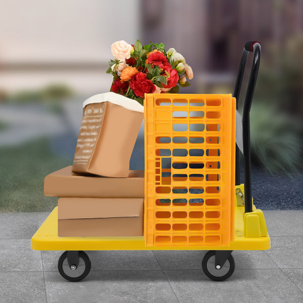 Faltende Plattform Handwagen Dolly, Kein Lärm, Schubwagen-Dolly mit 360-Grad-Drehrädern für einfache Lagerung bis 400kg/881lbs