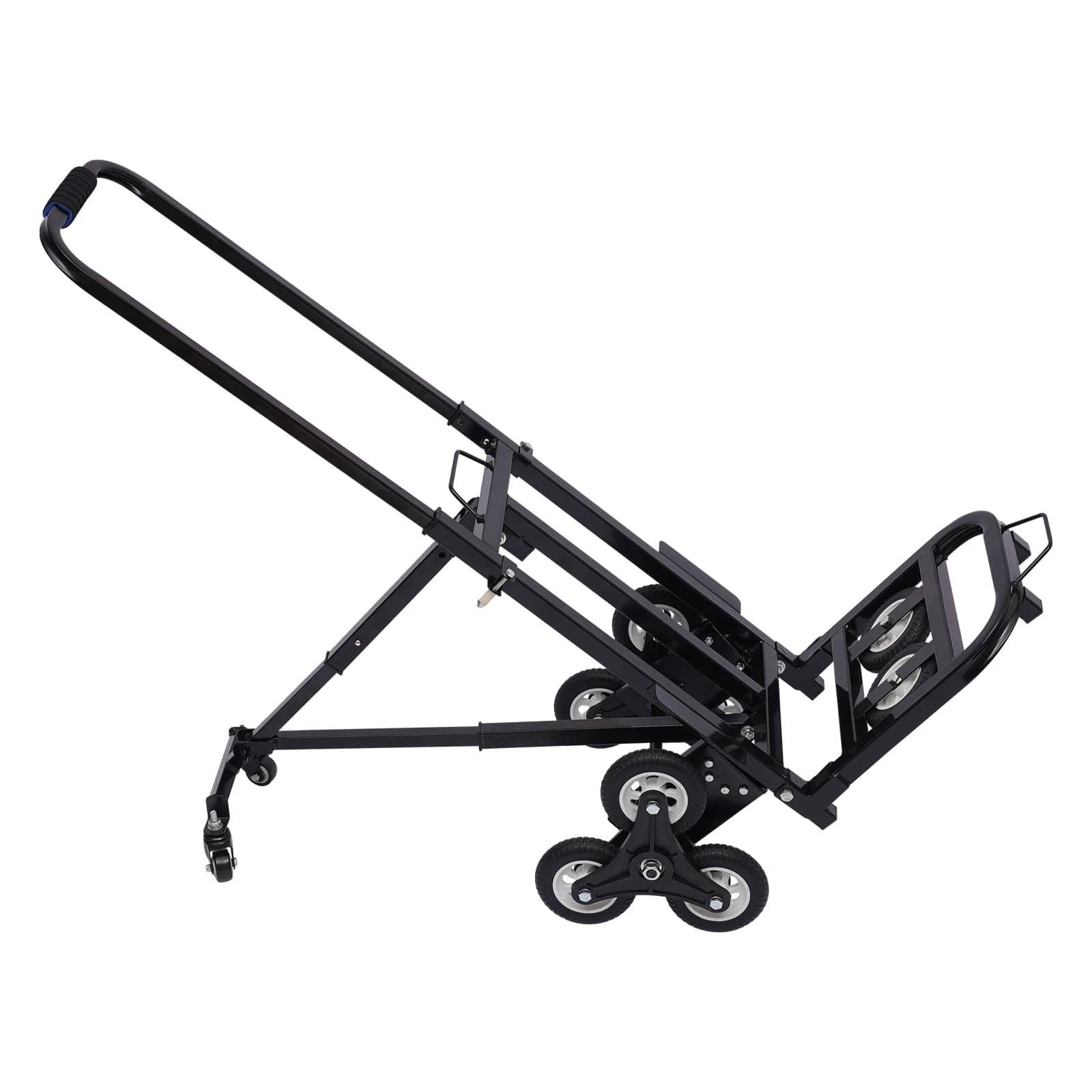 Faltbare Sackkarre 150 kg - Transportkarre aus Stahl - Höhenverstellbare Armlehne - Treppenkarre mit 10 Rädern