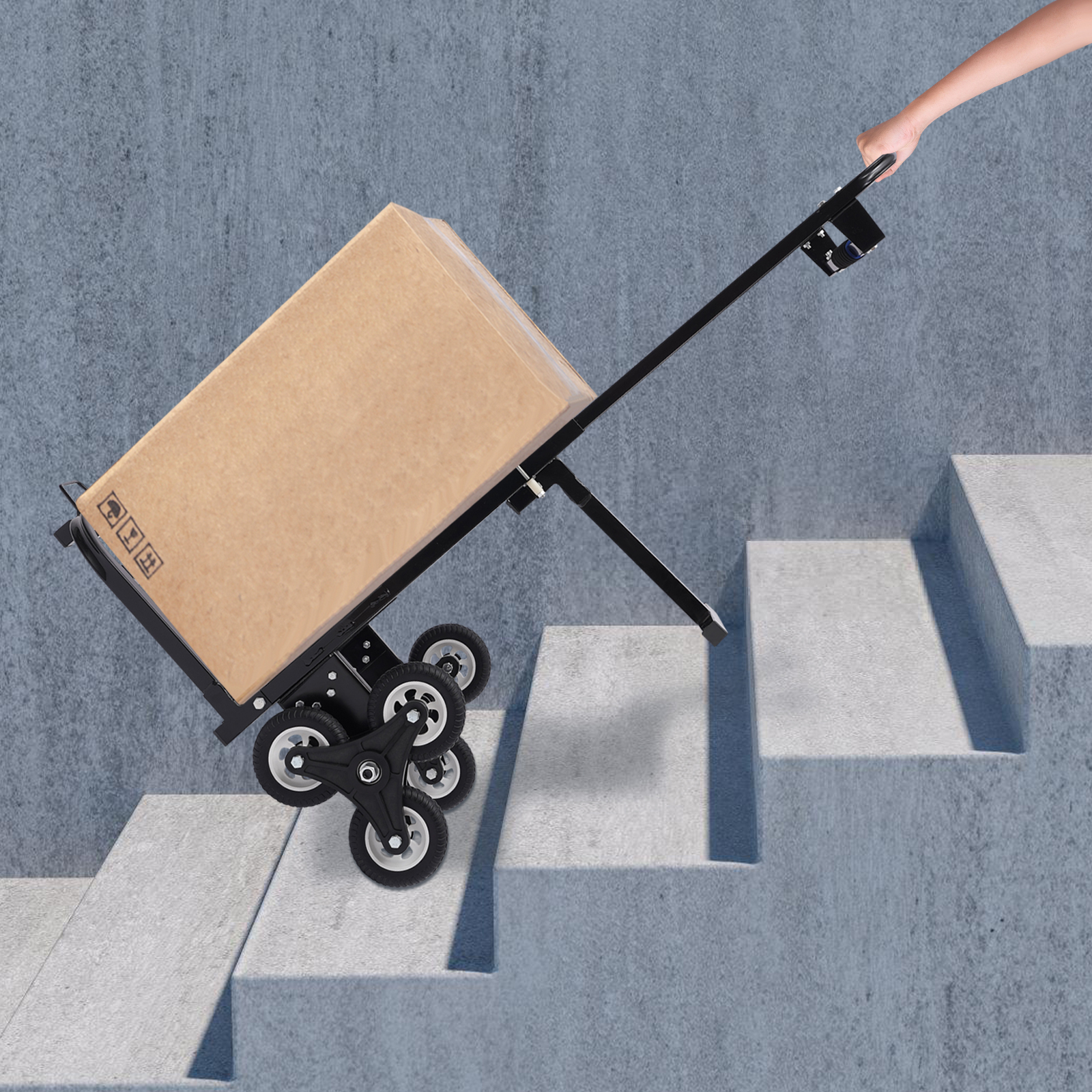 Transportwagen, der Berufstreppenwagen faltet, der Treppen 210 kg 6 Rad faltet