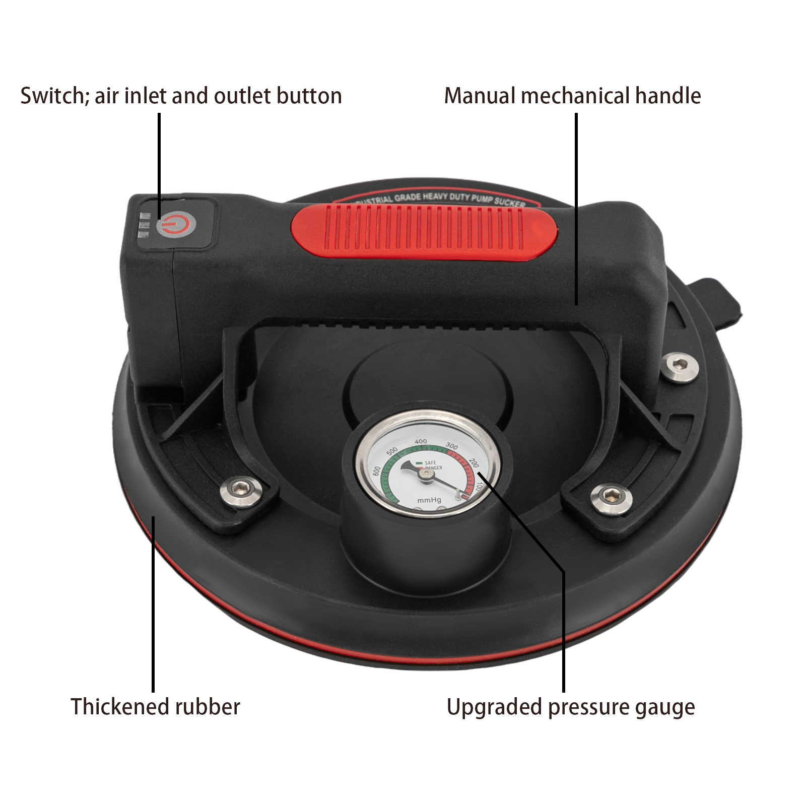 Elektrische Saugnäpfe 8'' Saugnäpfe zum Anheben großer Tassen Elektrischer Vakuum-Saugnapf Vakuum-Haltegerät