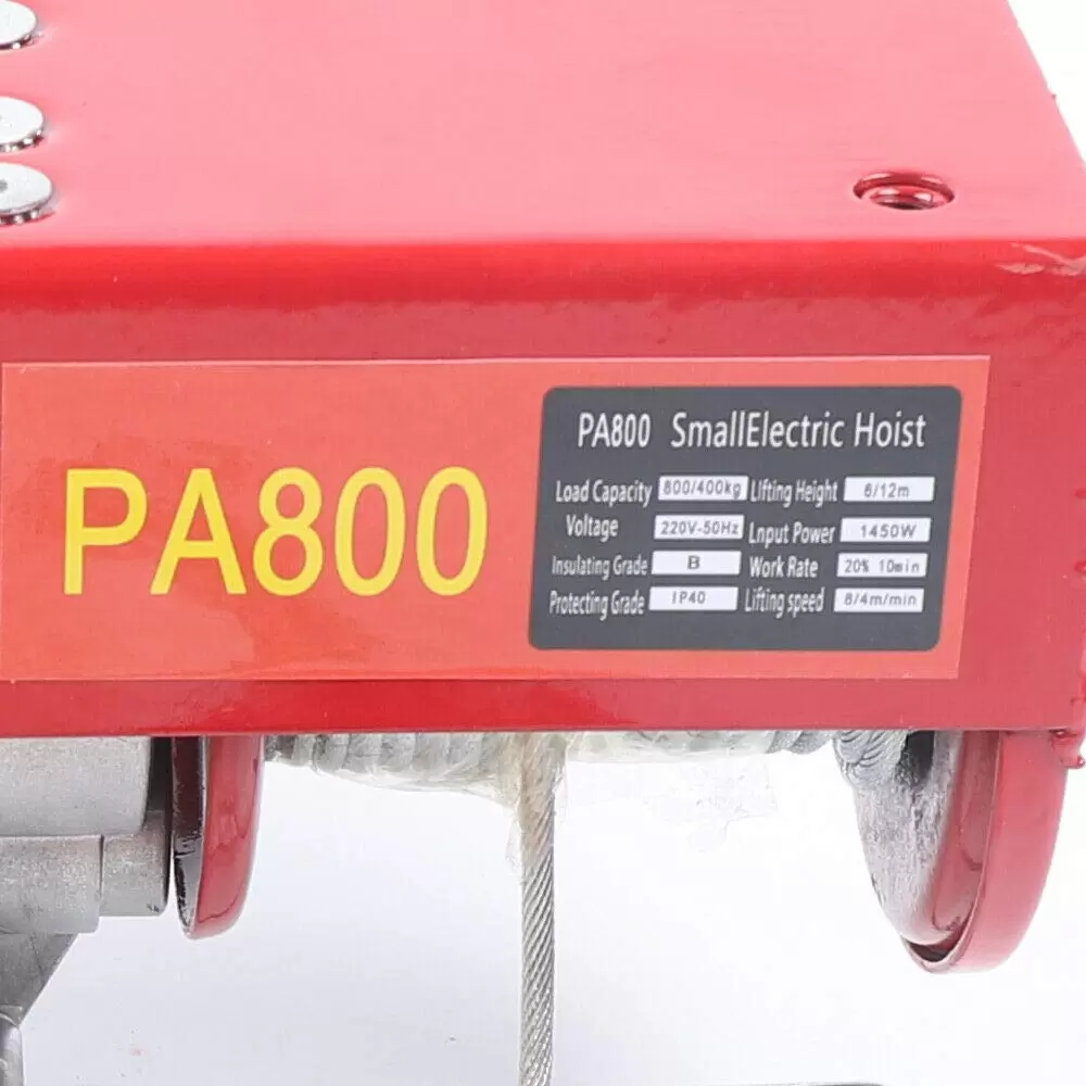 800kg/1000kg Elektrische Seilwinde 12m Motorwinde Hebezug Flaschenzug Kranwinde