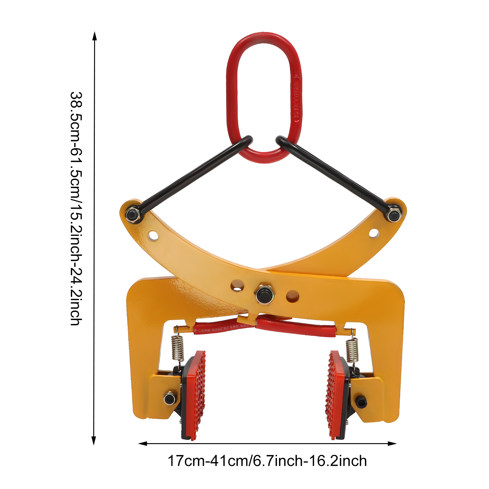 Steinklemme mit Hängering, 325 kg, zum Festklemmen von Holzpaletten, zum Anheben und Transportieren von Bauholz, gelbe Palettenzieherklemme, Bau