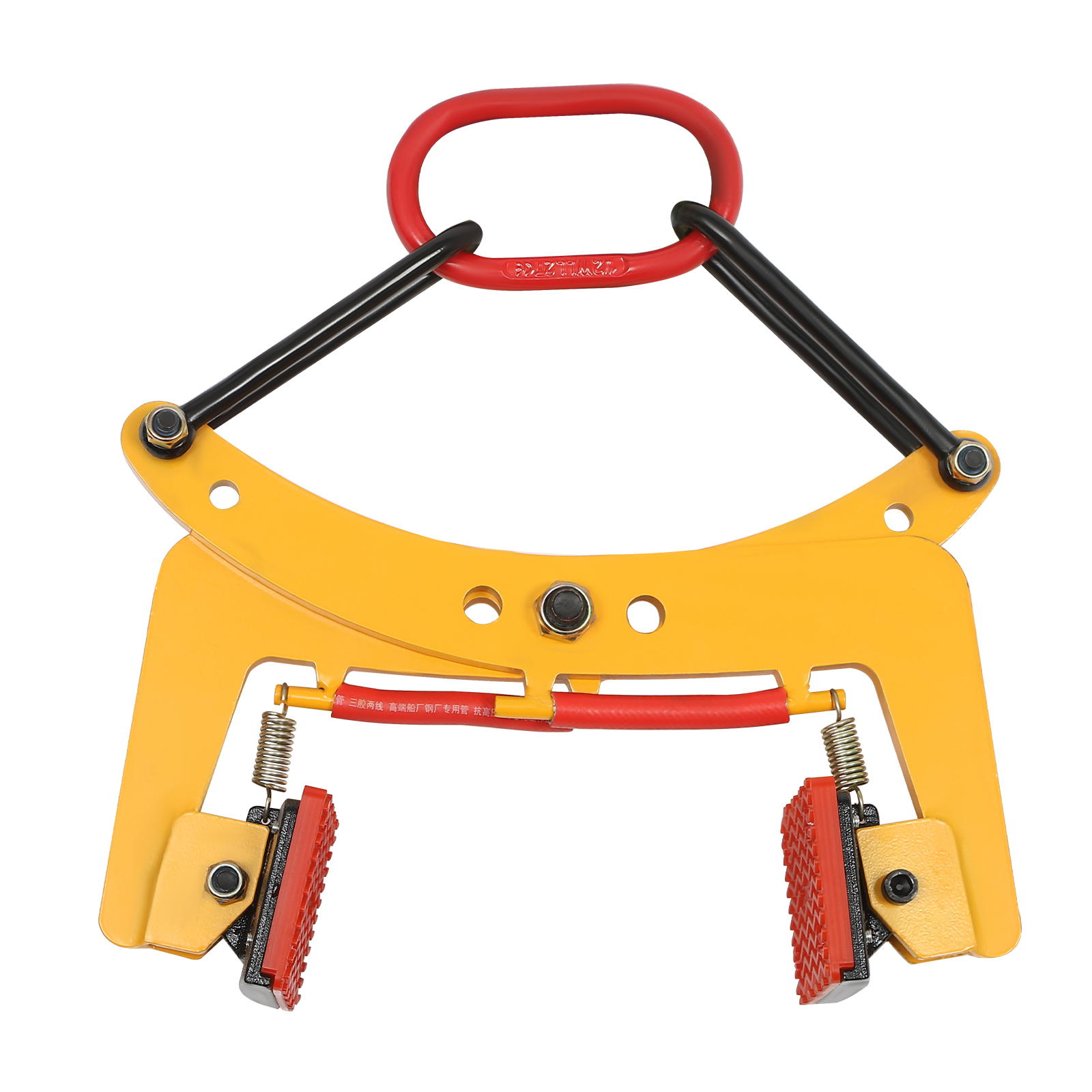 Steinklemme mit Hängering, 325 kg, zum Festklemmen von Holzpaletten, zum Anheben und Transportieren von Bauholz, gelbe Palettenzieherklemme, Bau