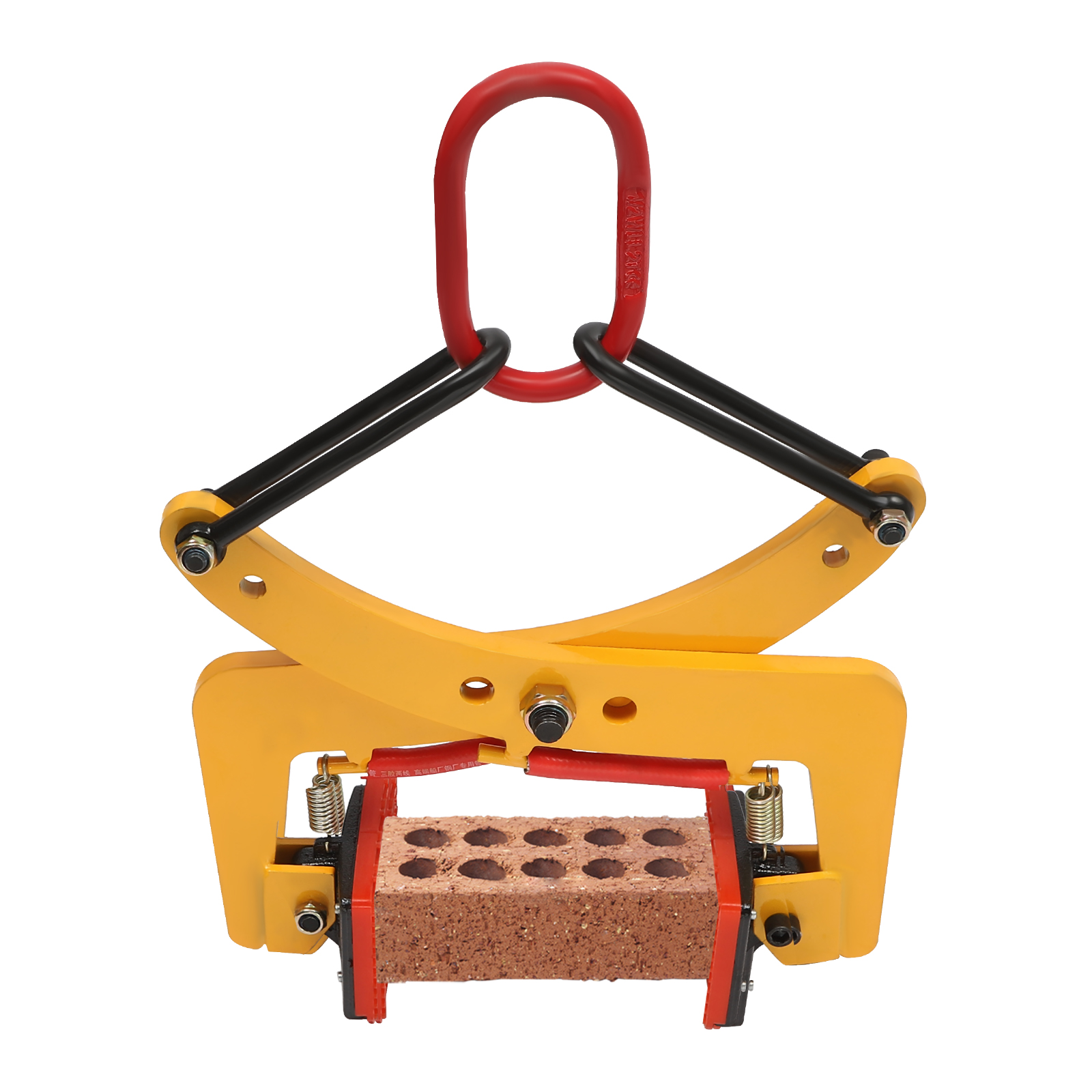 Steinklemme mit Hängering, 325 kg, zum Festklemmen von Holzpaletten, zum Anheben und Transportieren von Bauholz, gelbe Palettenzieherklemme, Bau