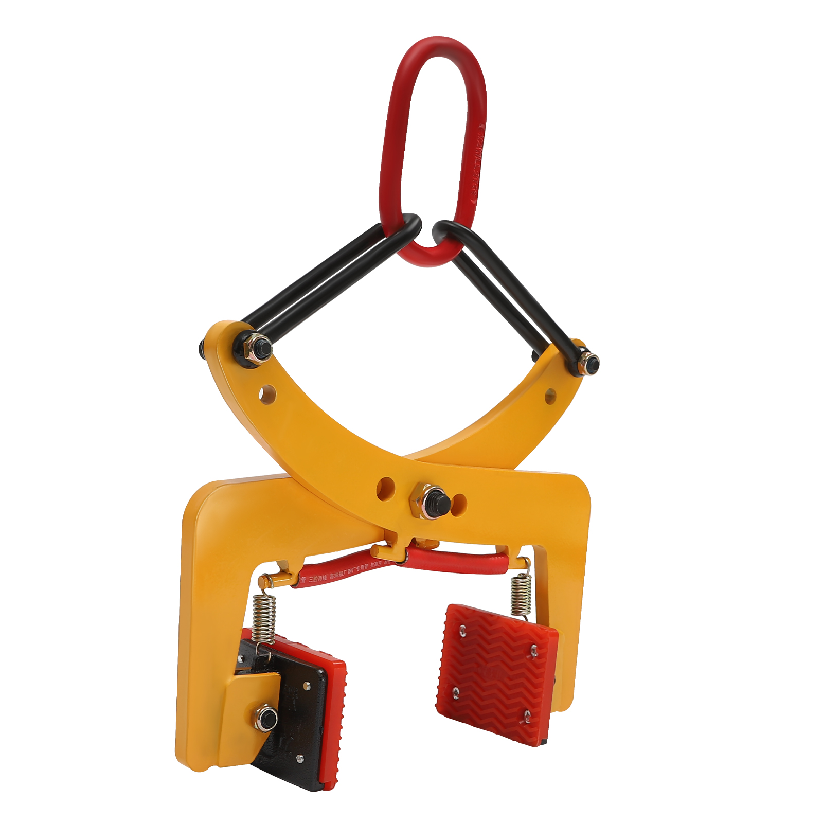Steinklemme mit Hängering, 325 kg, zum Festklemmen von Holzpaletten, zum Anheben und Transportieren von Bauholz, gelbe Palettenzieherklemme, Bau