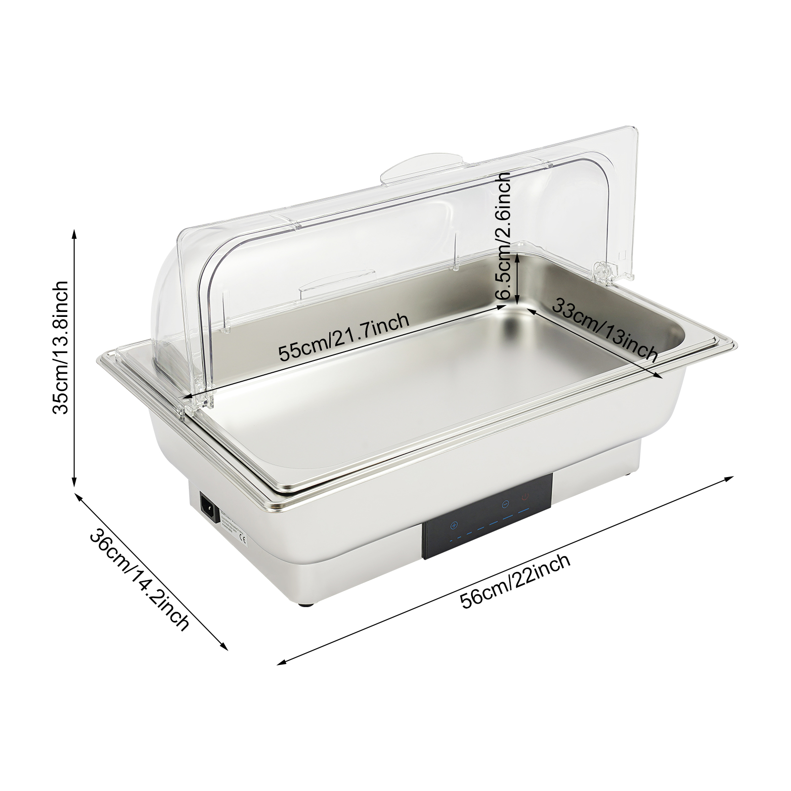 Elektrische Chafing Dish voor Buffet, Chafing Dish Buffett Warmerset, RVS Voedselverwarmer