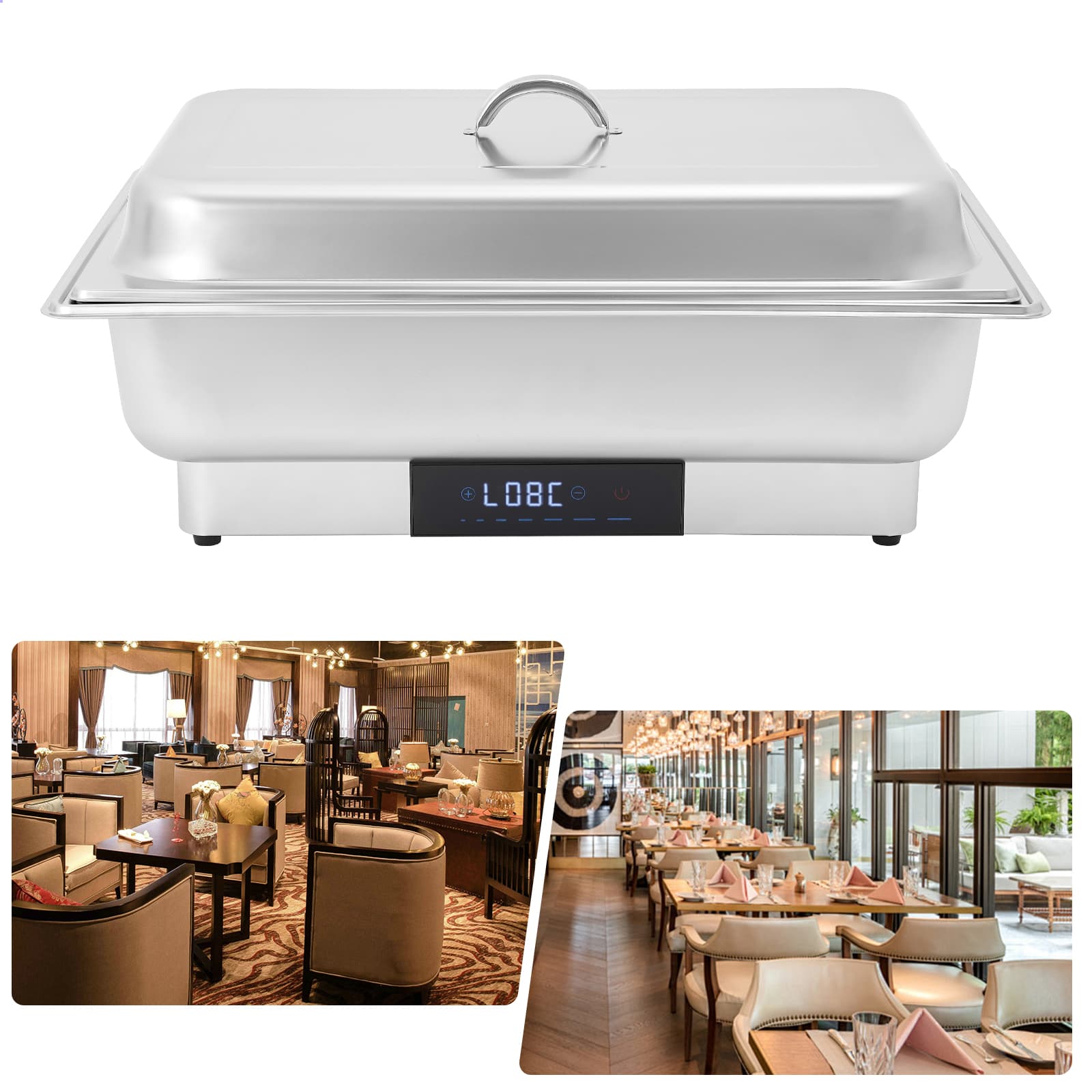 Electric Chafing Dish Buffet Set, Stainless Steel Buffet Server, Food Warmer with Temperature Control for Buffets