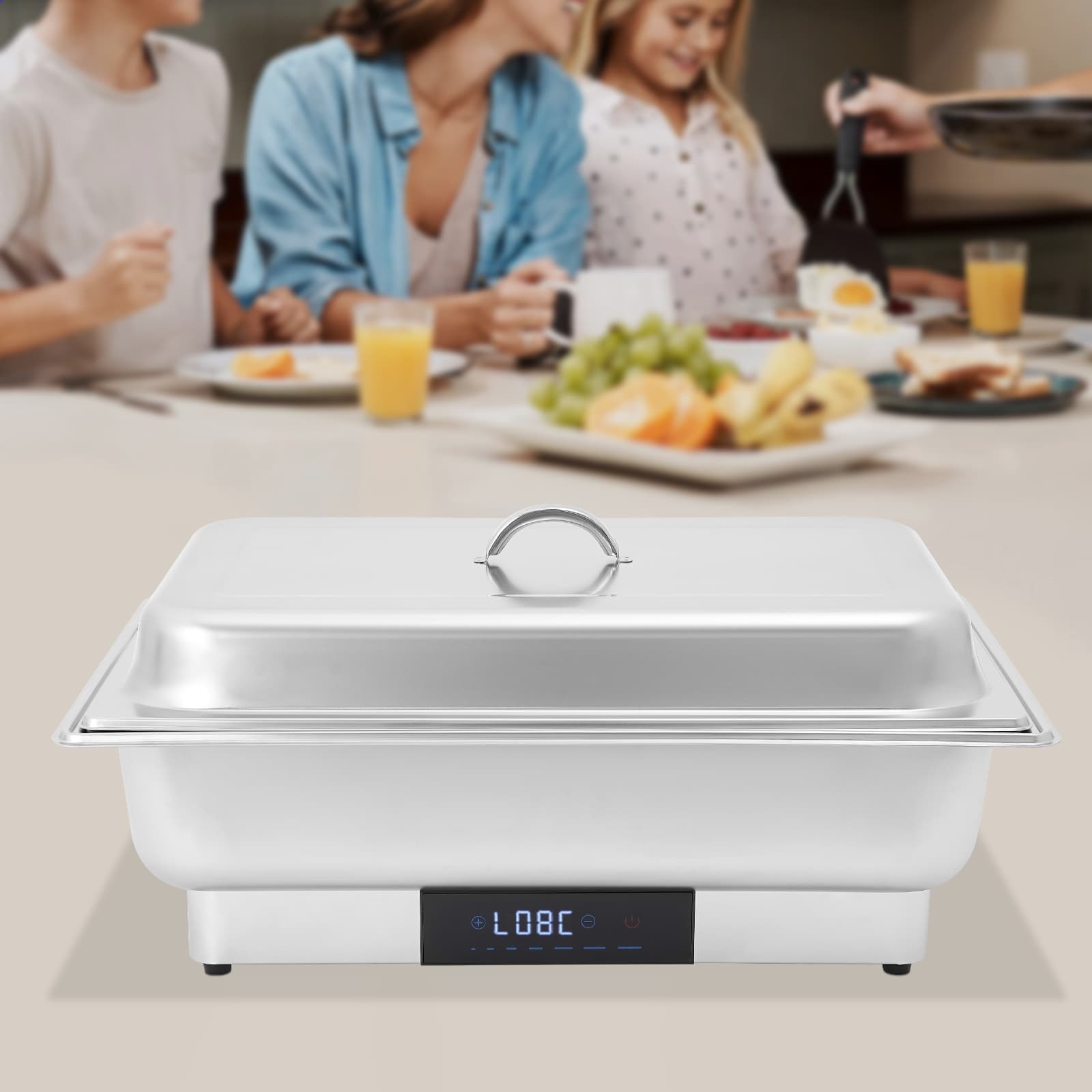 Electric Chafing Dish Buffet Set, Stainless Steel Buffet Server, Food Warmer with Temperature Control for Buffets