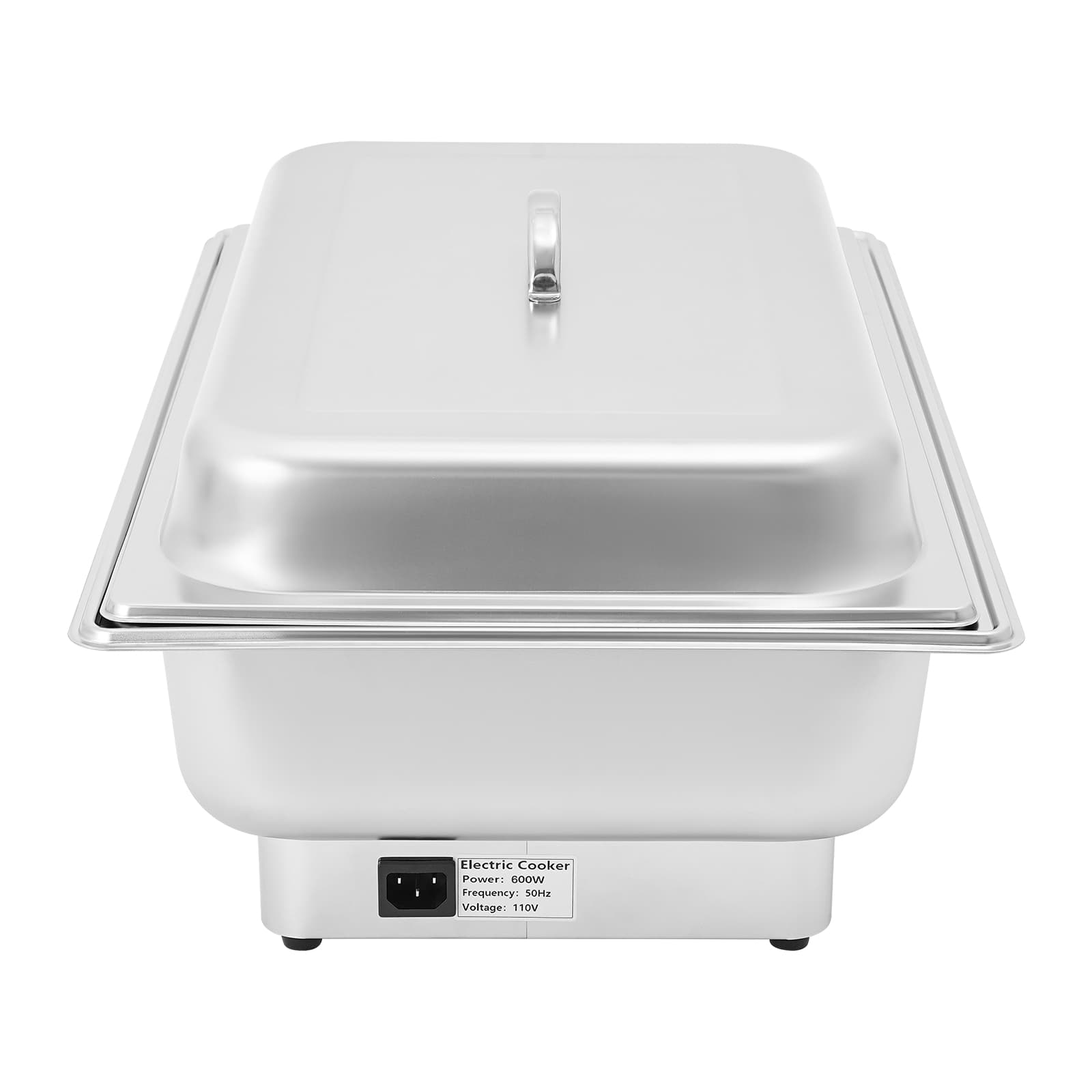 Electric heating touch temperature control dining stove - portable cover three compartments 9 liters, electric heating buffet plate set, stainless steel buffet server