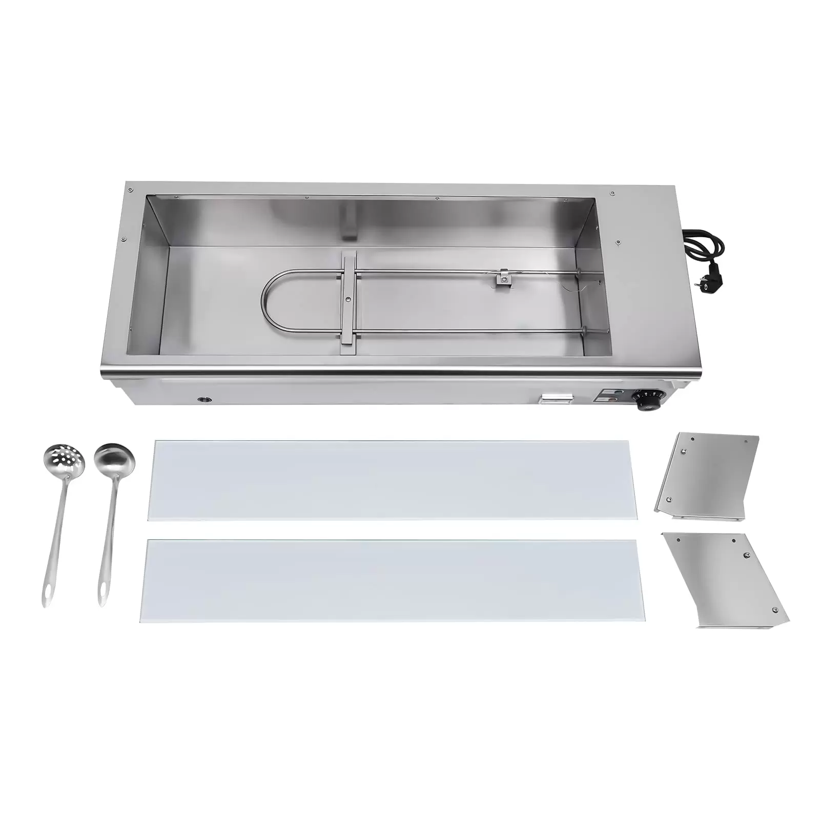 1200W Buffetwärmer mit Thermometer und Ablasshahn 3 x 6 L Edelstahl Buffetwärmer Speisenwärmer elektrisch Buffet Wärmer