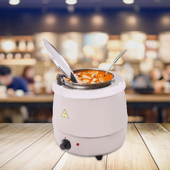 Suppentopf Elektrisch Suppenkessel 10 Liter Thekentopf Suppenwärmer Suppenwarmhaltebehälter mit herausnehmbarem Edelstahl Einsatz und Deckel