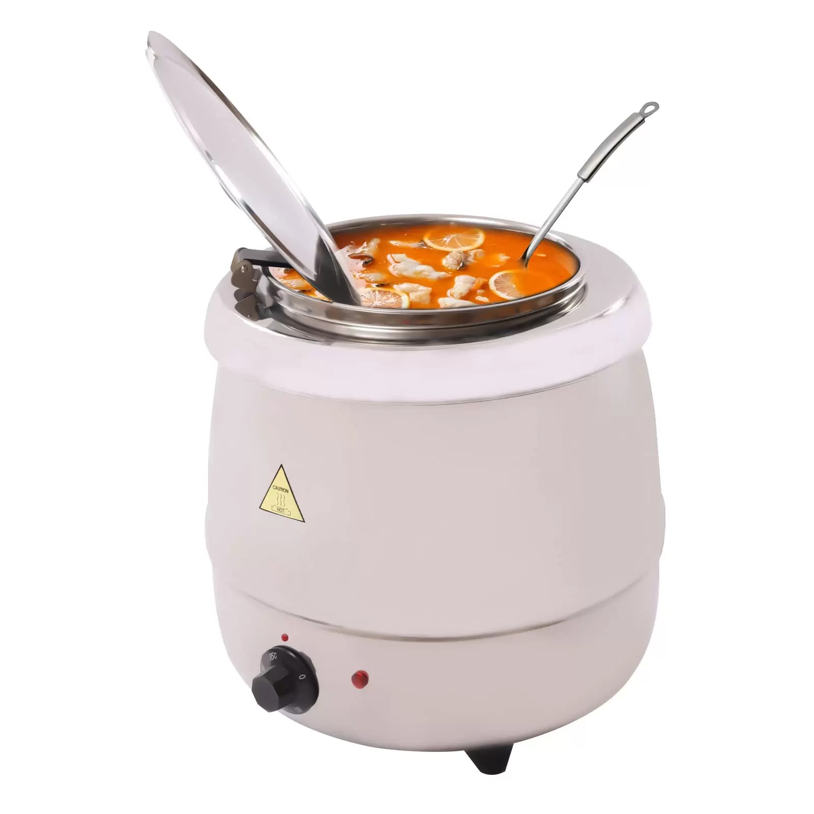 Suppentopf Elektrisch Suppenkessel 10 Liter Thekentopf Suppenwärmer Suppenwarmhaltebehälter mit herausnehmbarem Edelstahl Einsatz und Deckel