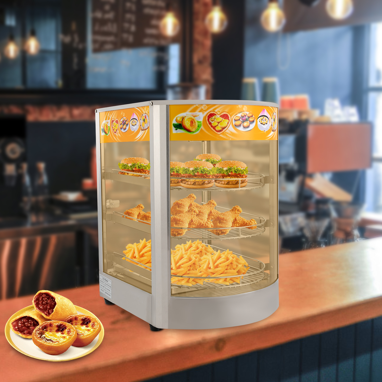 Kommerzieller Heizschrank Desktop-Heizschrank Dreistufiger elektrischer Heizschrank Für Kantinen Bäckereien Cafés Fast-Food-Restaurants