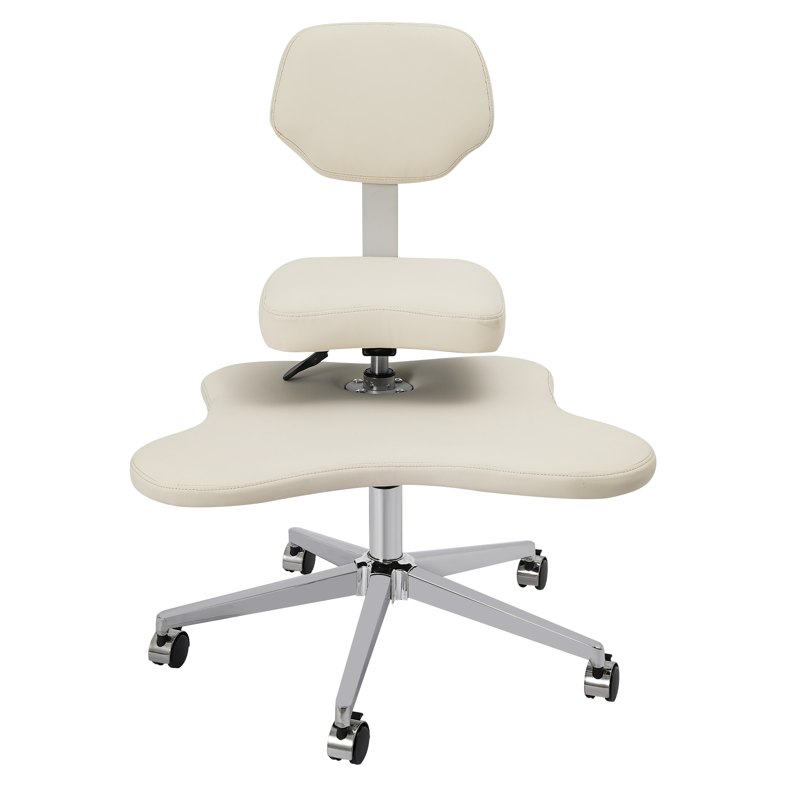 Sedia da ufficio a gambe incrociate con 2 cuscini di seduta regolabili, sedia Criss Cross con ruote, sedia da meditazione - Bianco Sedia da ufficio a gambe incrociate con 2 cuscini di seduta regolabili, sedia Criss Cross con ruote, sedia da meditazione - Bianco