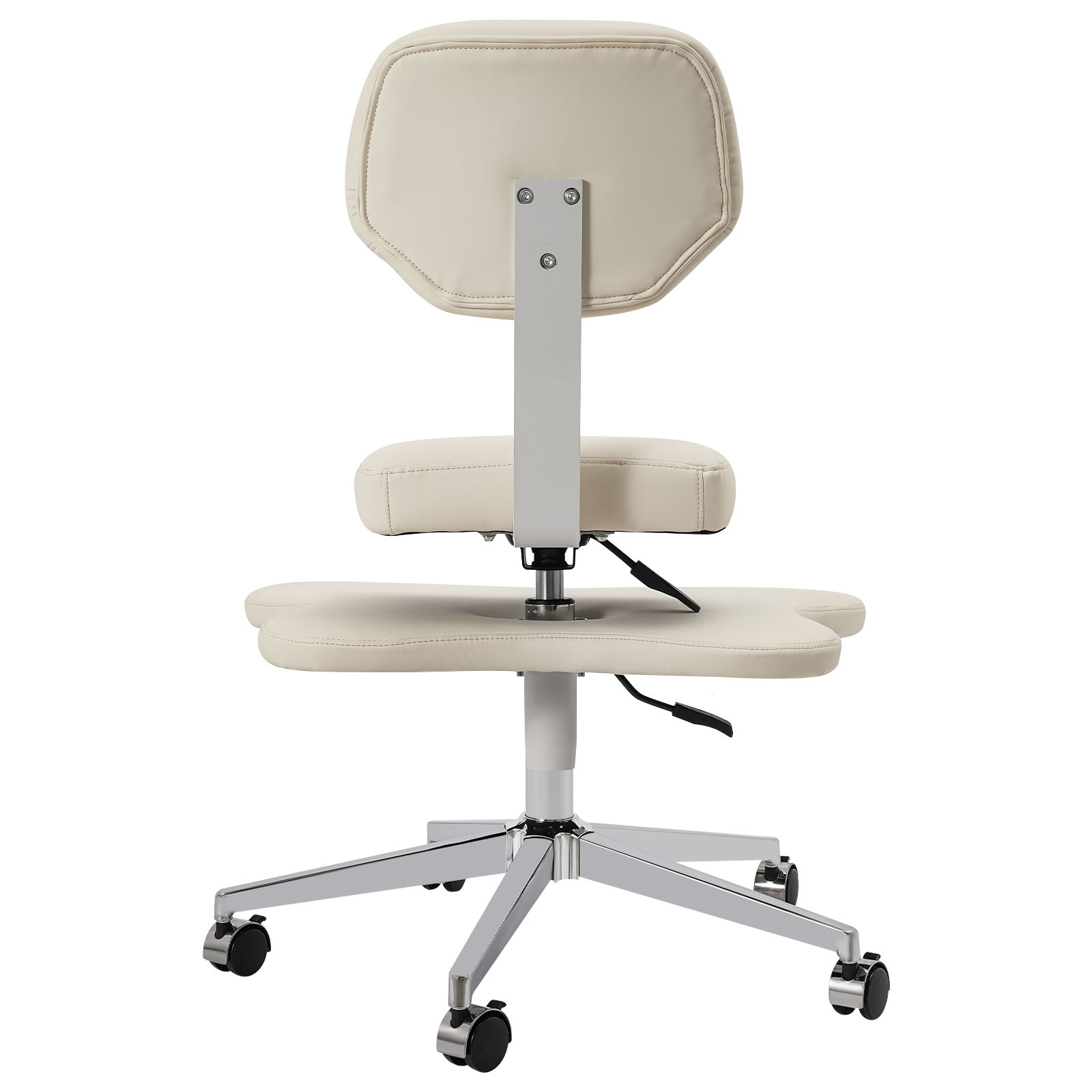 Sedia da ufficio a gambe incrociate con 2 cuscini di seduta regolabili, sedia Criss Cross con ruote, sedia da meditazione - Bianco Sedia da ufficio a gambe incrociate con 2 cuscini di seduta regolabili, sedia Criss Cross con ruote, sedia da meditazione - Bianco