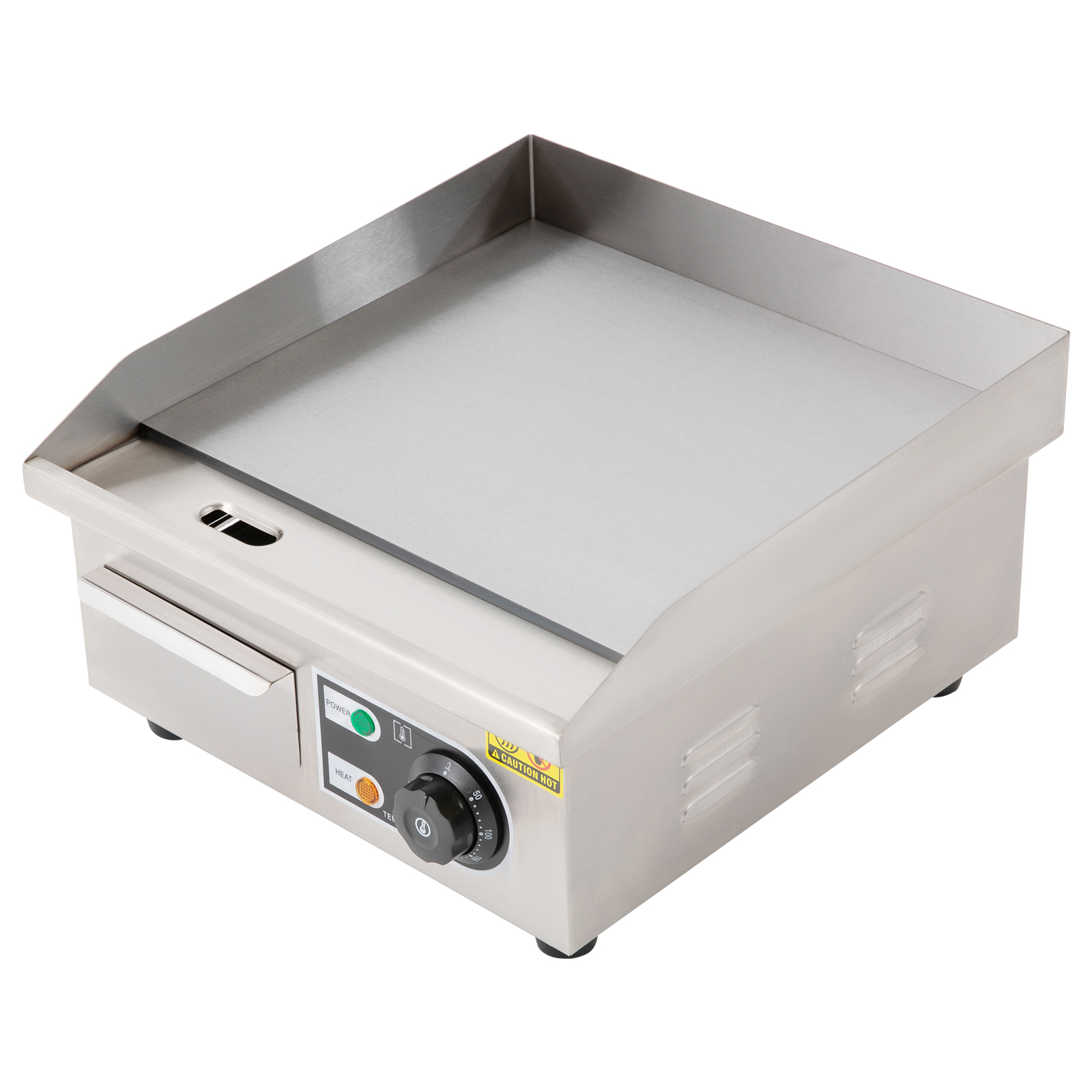 Kommerzieller Elektrogrill Edelstahlgrill 14-Zoll-Elektrogrill 2000 W Für den Einsatz in Straßenständen, Restaurants, Geschäften, Kantinen, Supermärkten